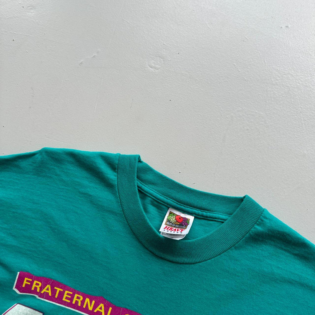 Turquoise Blue 100th Aniversary Eagle 90s Vintage T-shirt - XL