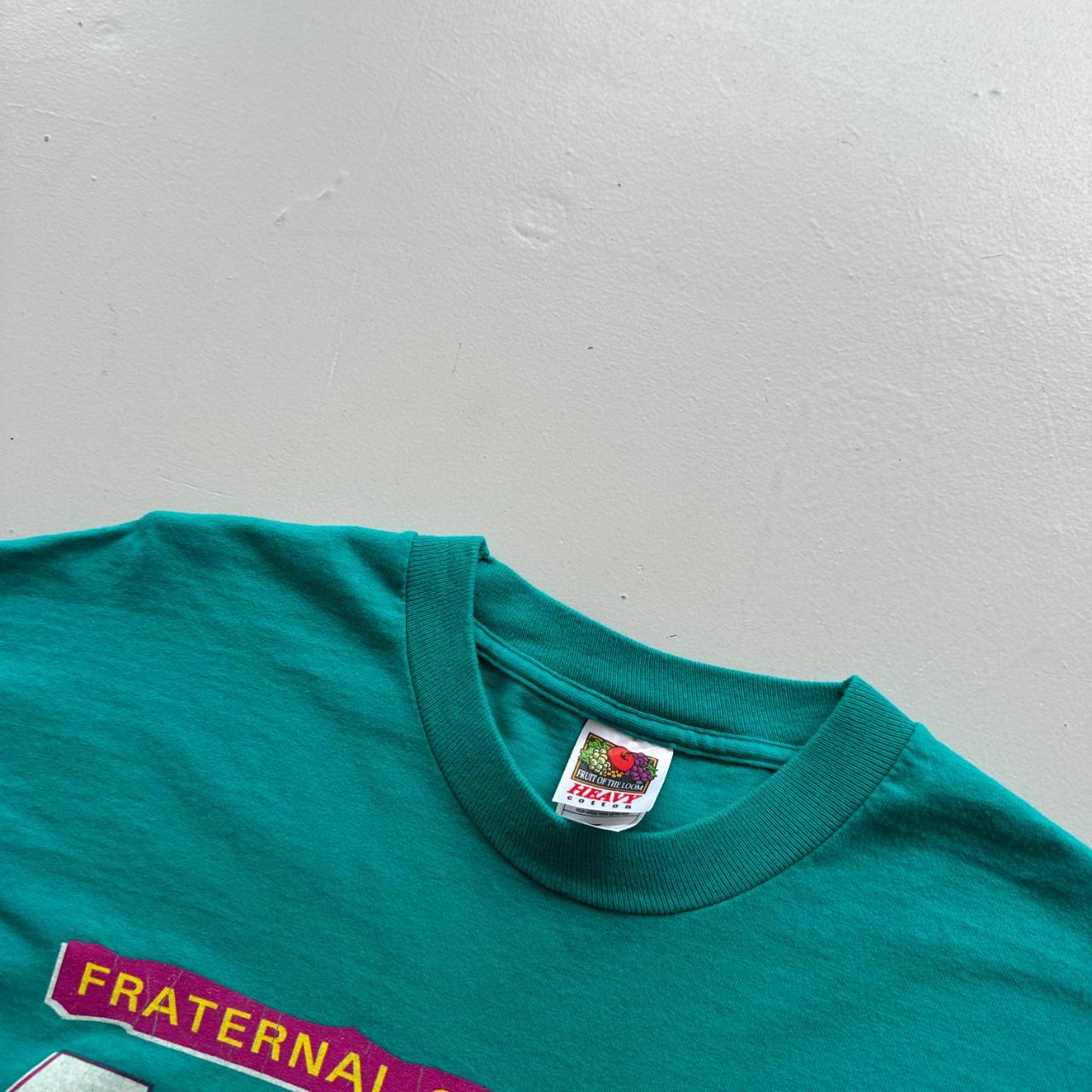 Turquoise Blue 100th Aniversary Eagle 90s Vintage T-shirt - XL