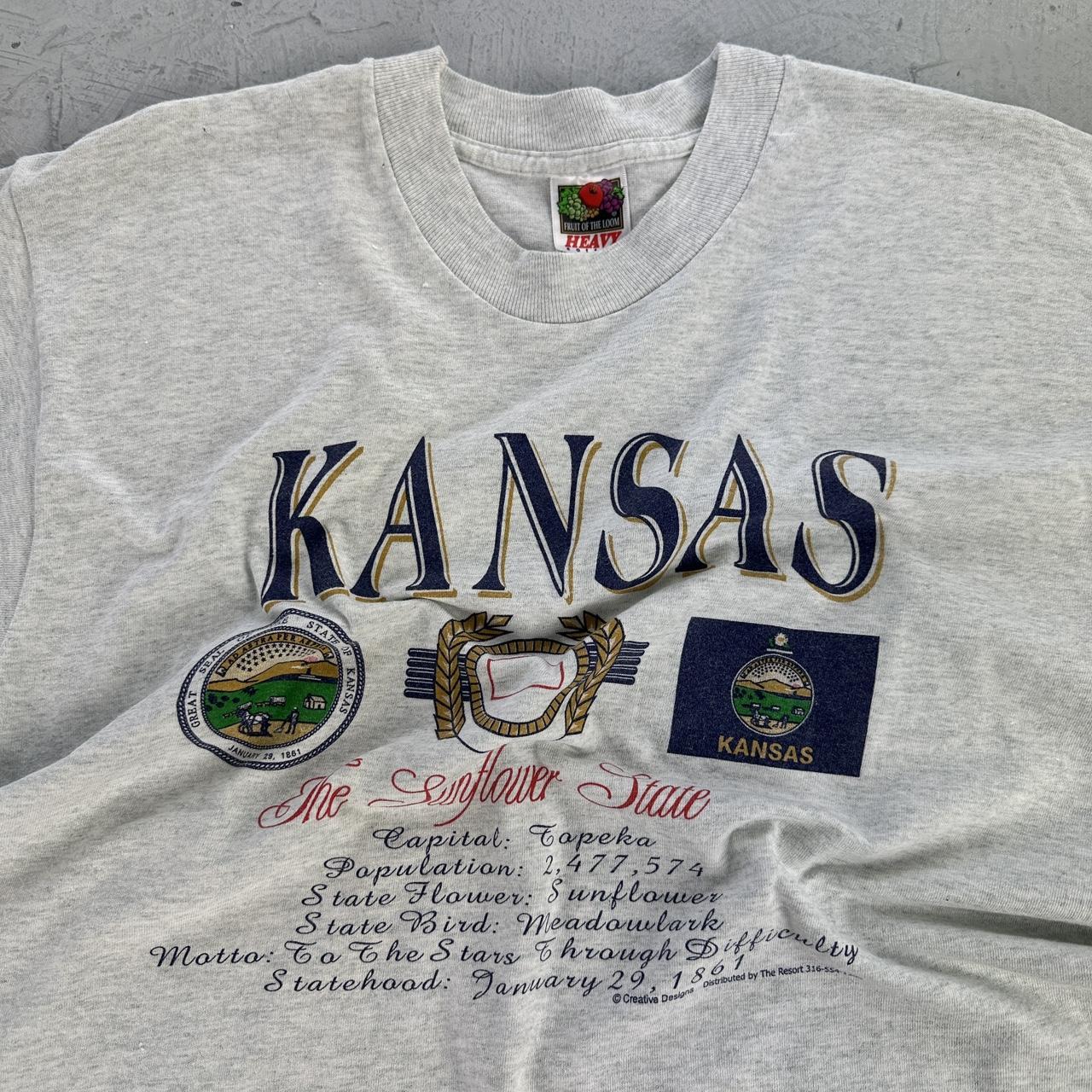 KANSAS Vintage 90s Grey Tourist T-shirt - Medium