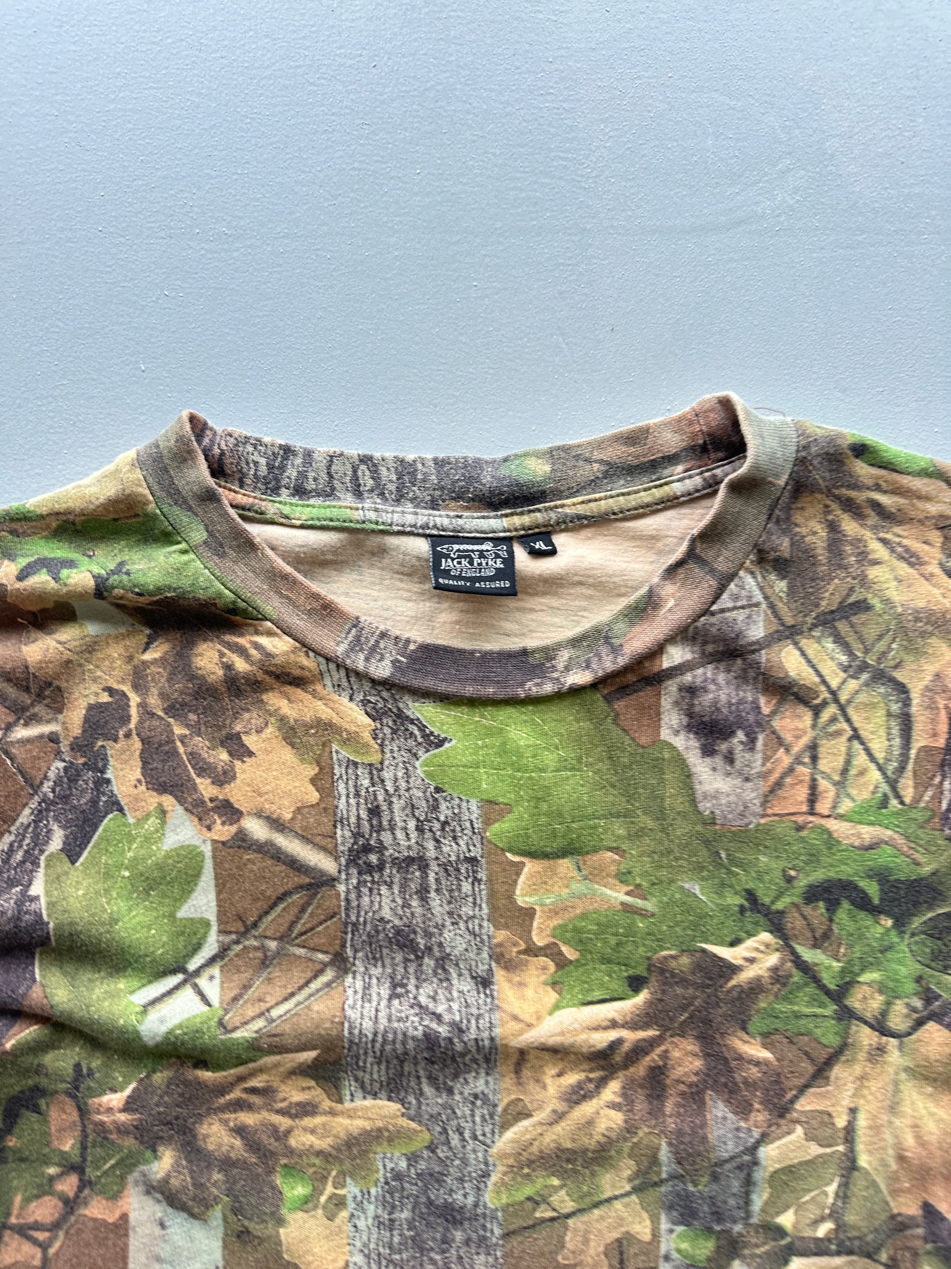 Real Tree Camo All-Over Jack Pyke Print Vintage Long Sleeve T-shirt - XL