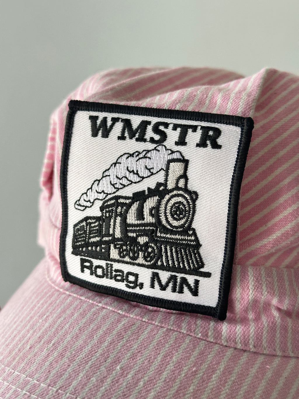 Childrens Pink WMSTR Steam Train Vintage Railroad Conductors Trucker Cap