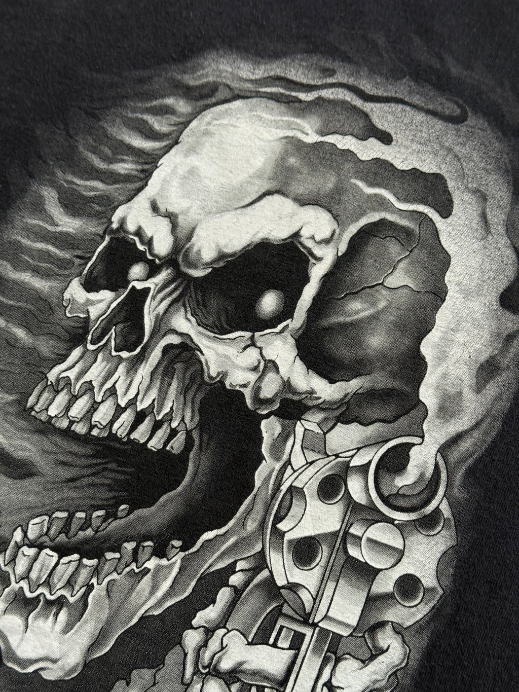 Faded Black Skull 00's Vintage Metal Gothic T-Shirt - XL