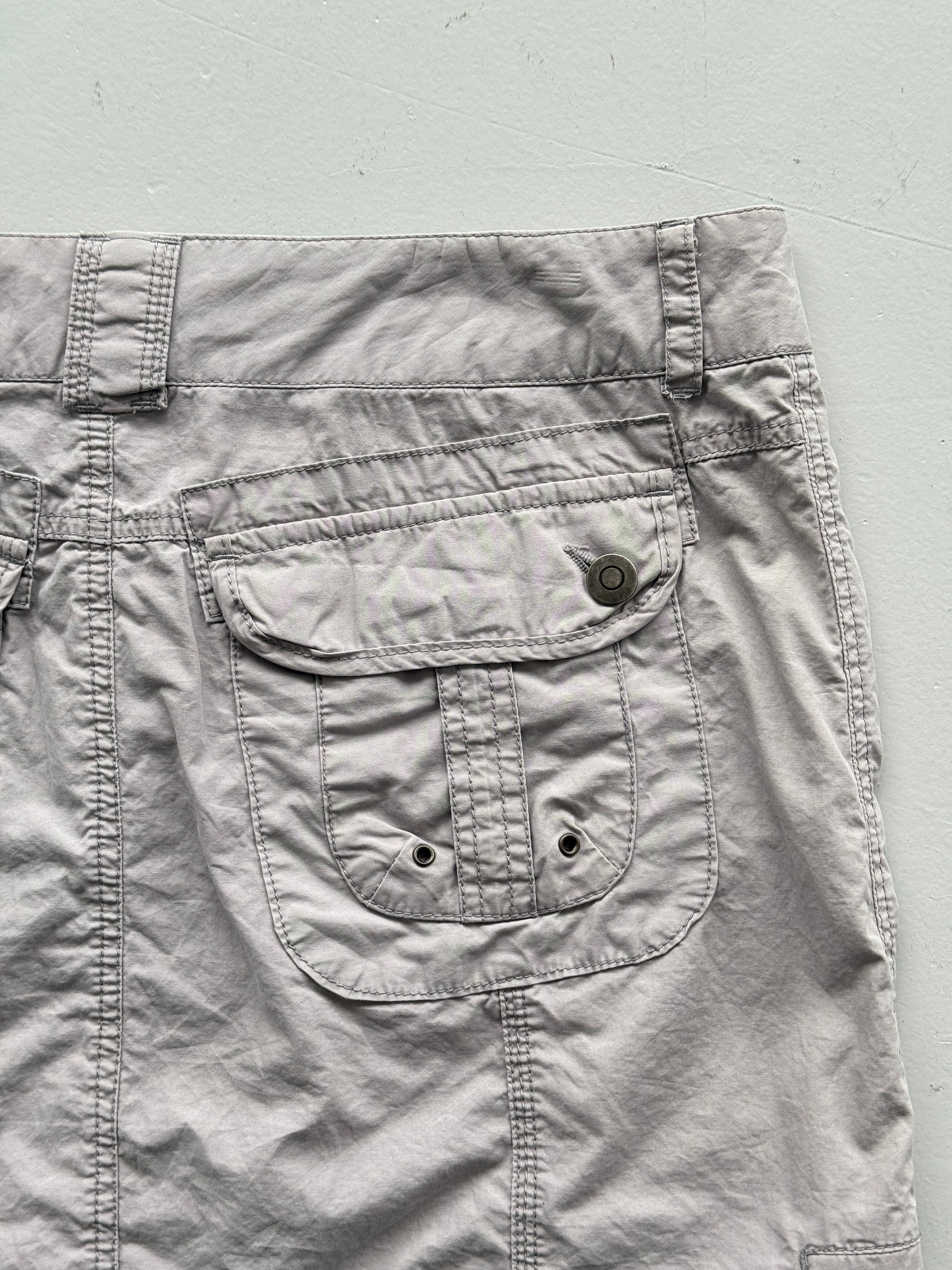 Grey Just for You 00's Vintage Y2K Cargo Mini Skirt - Large