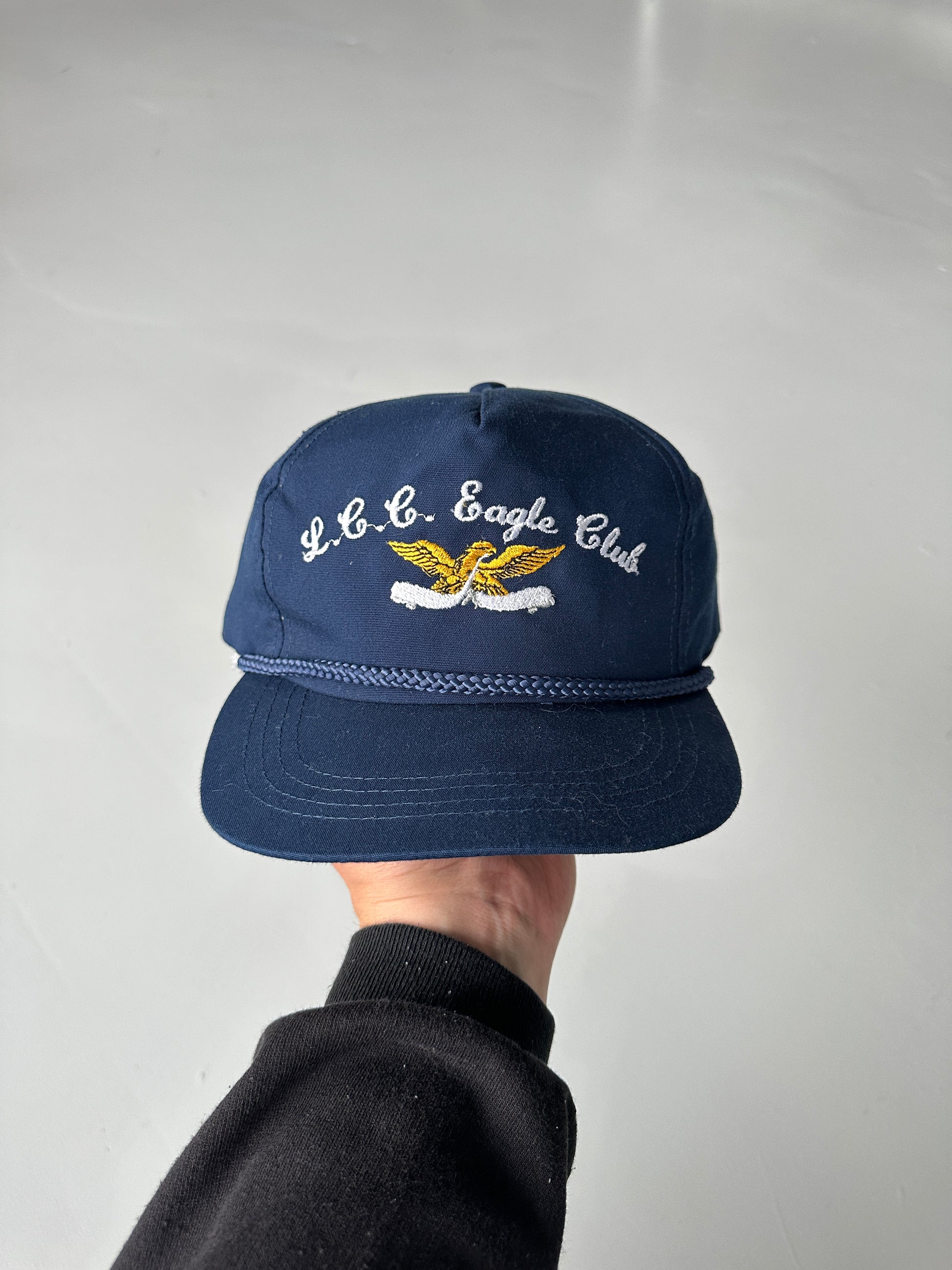 Navy L.C.C. Eagle Club 90's Vintage SnapBack Trucker Cap