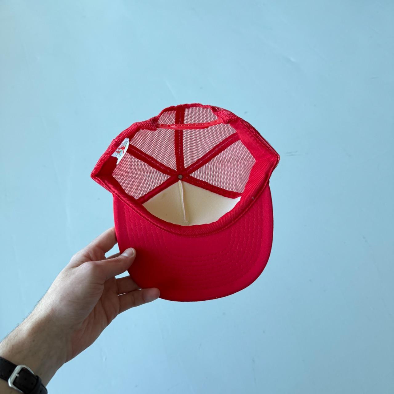 White / Red Wildy Seed Vintage Foam and Mesh SnapBack Trucker Cap