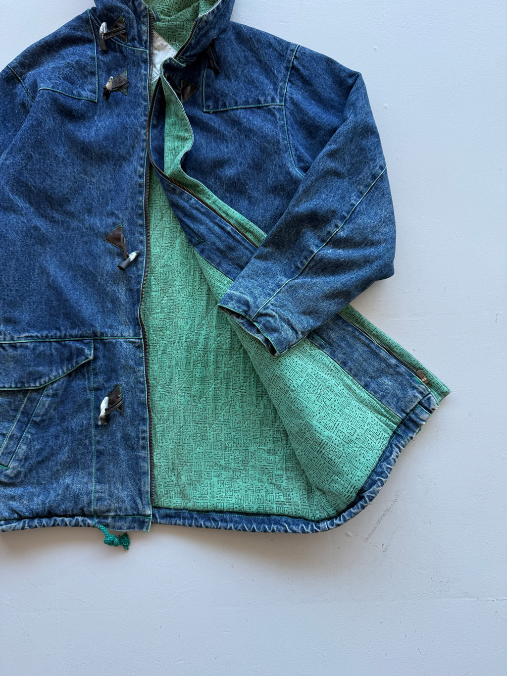 Blue Wrangler 90's Vintage Denim Parka Jacket - Medium