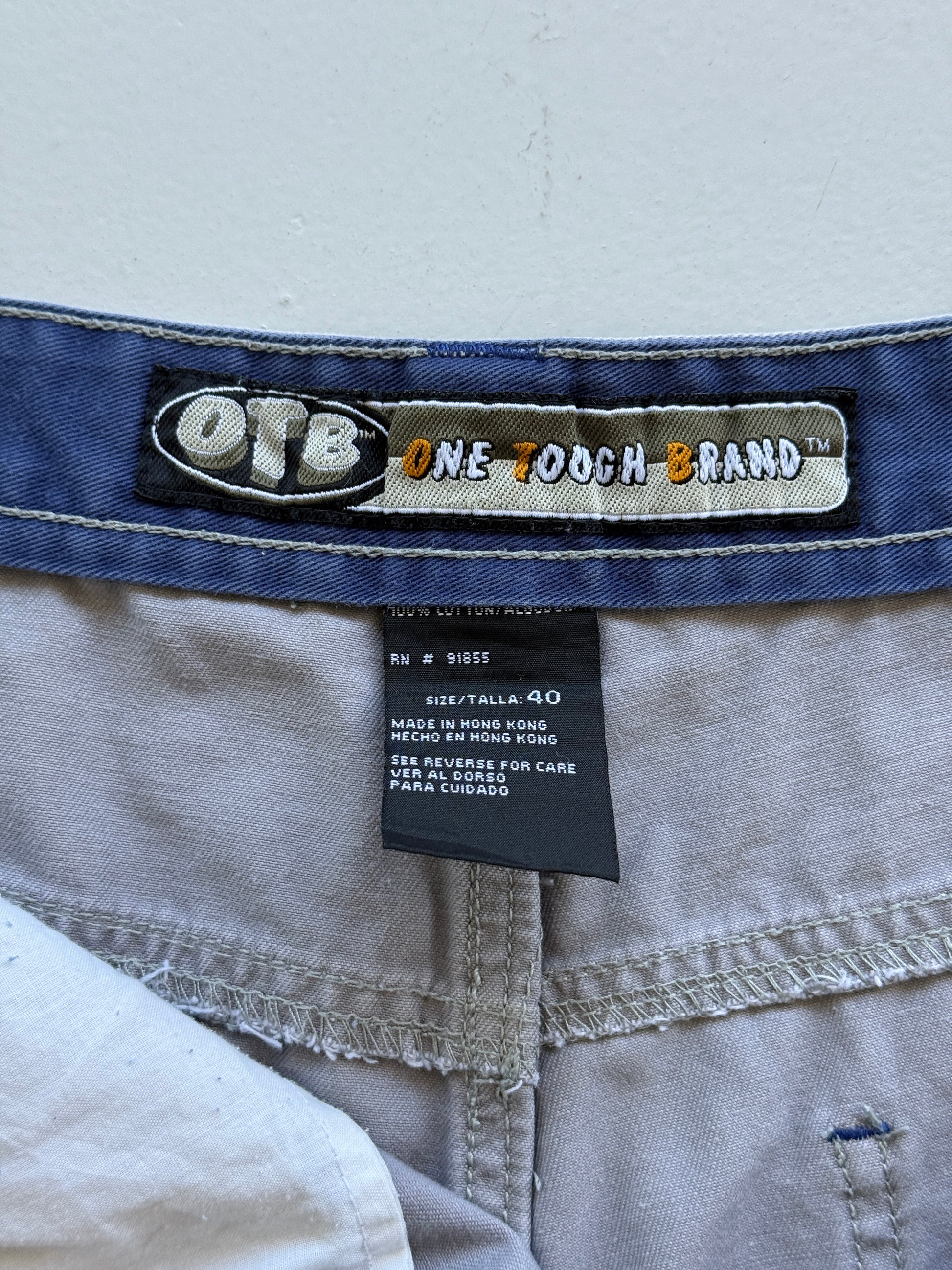 Grey One Touch Brand 00's Vintage Baggy Climbing Shorts - W40 x L7