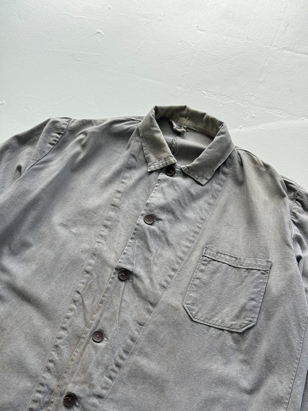Grey Vintage French Chore Faded 70's Jacket CH181 - XL