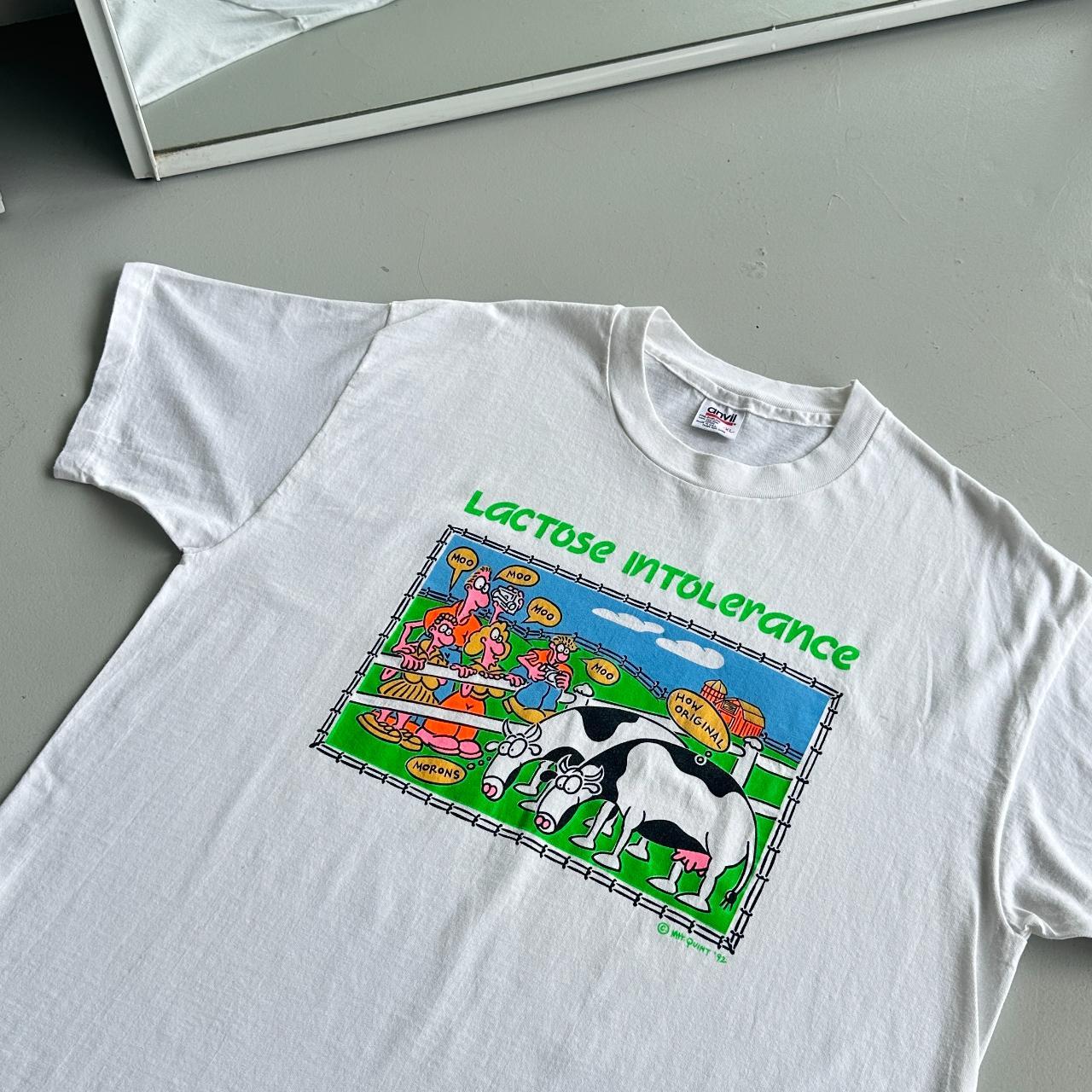 White Lactose Intolerance Vintage 90's T-shirt - XL