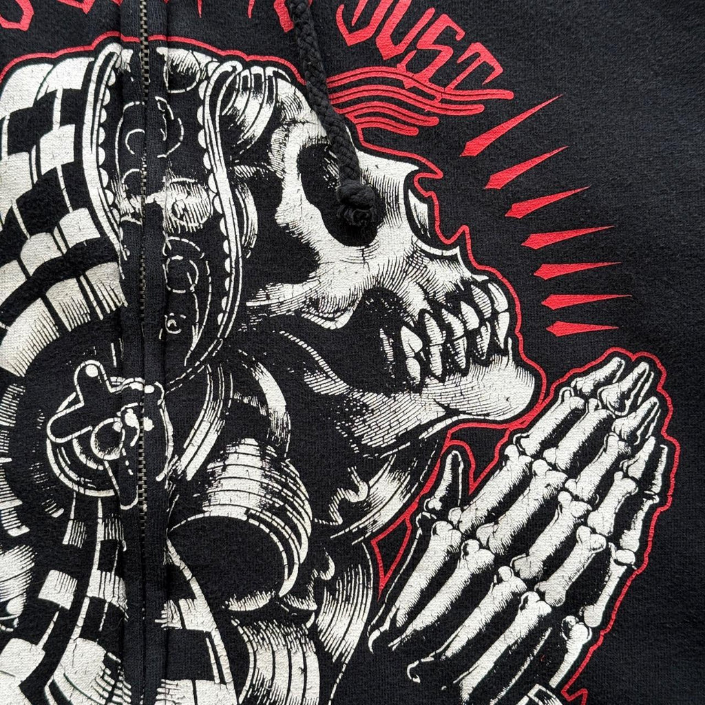 Black Famous Stars and Straps Y2K Vintage Graphic Hoodie - Large