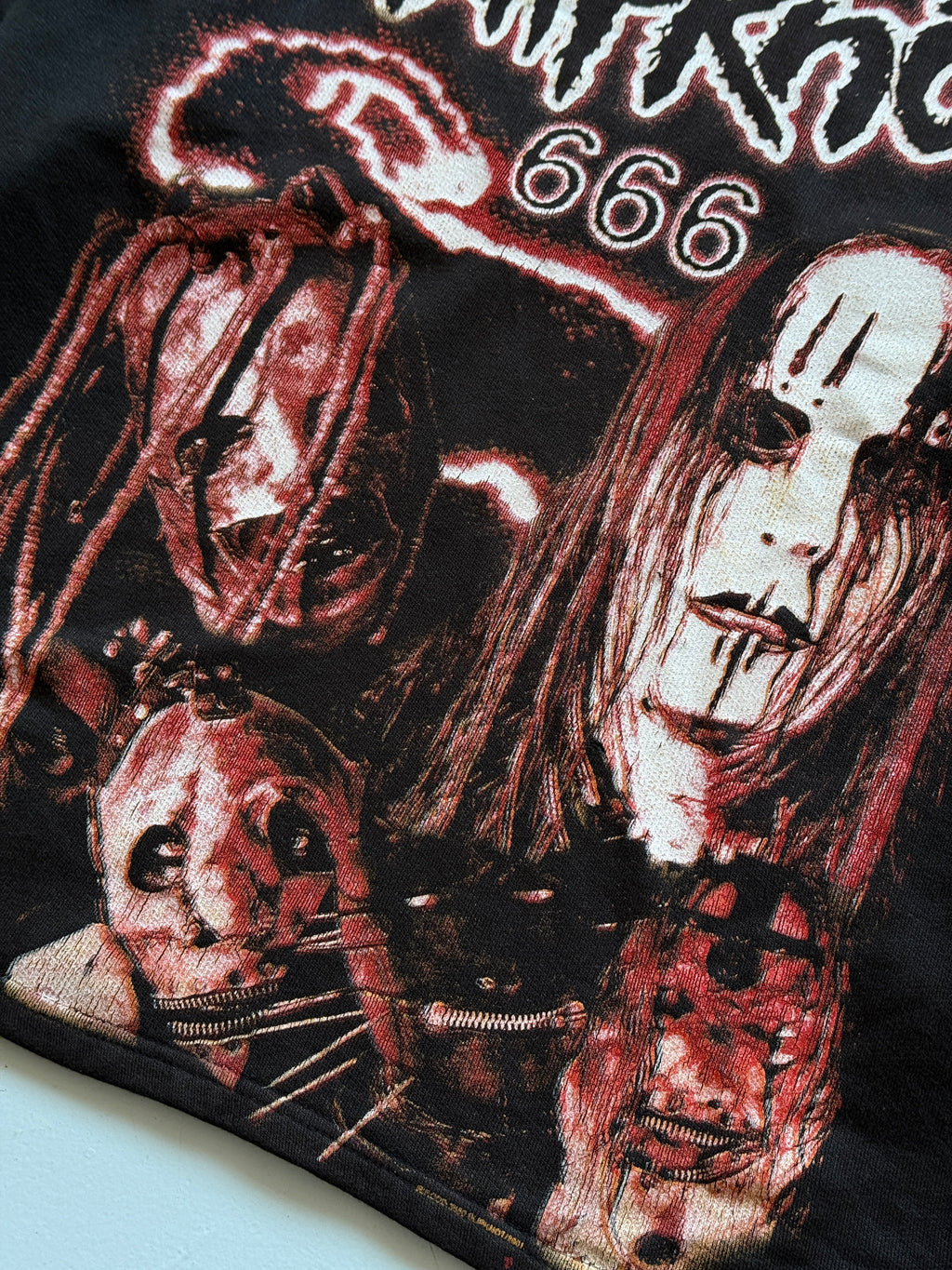 Black Slipknot 00's Vintage 666 Graphic Hoodie Jumper - Small