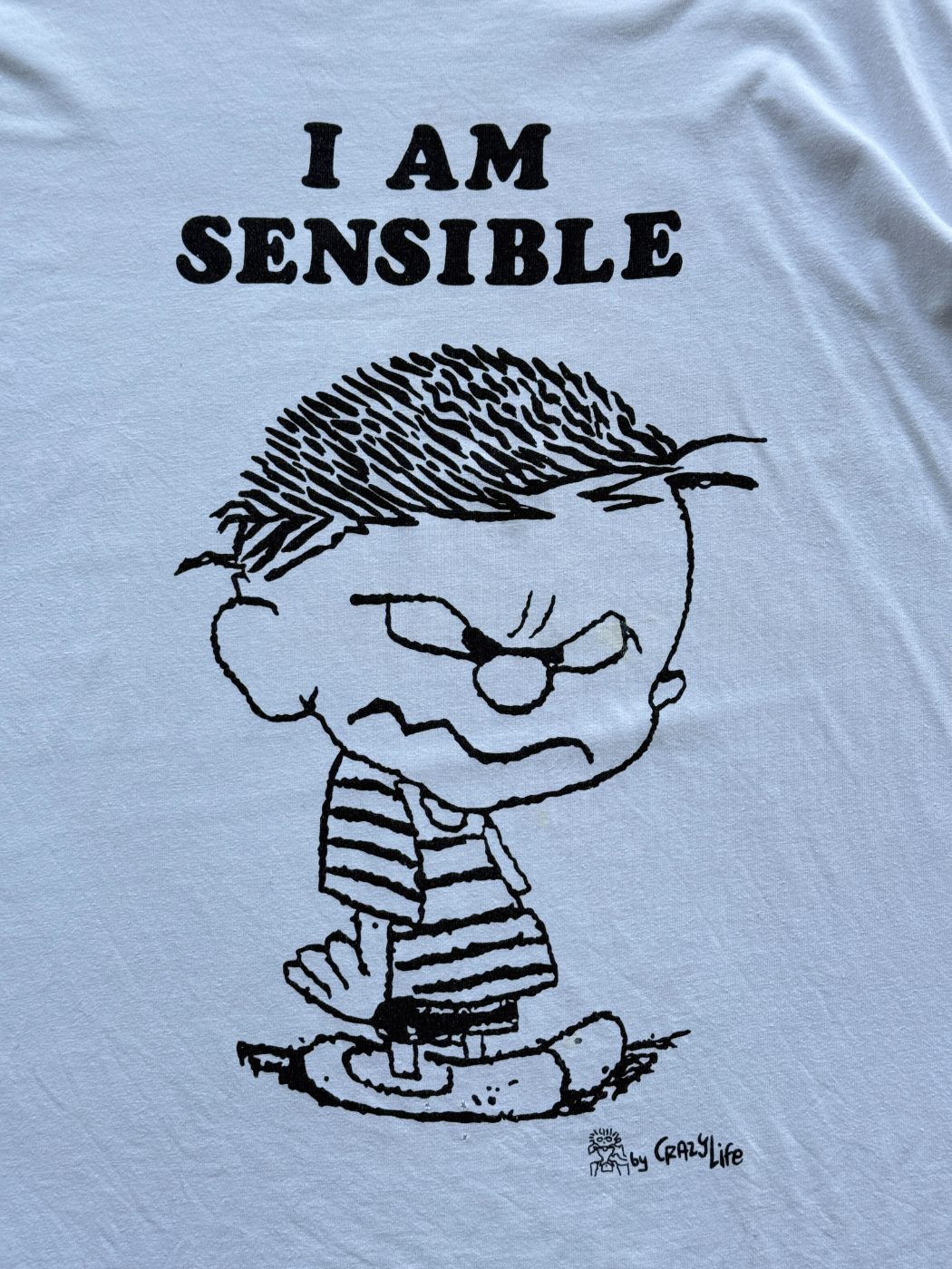 Crazy Life 'I Am Sensible' 90's Vintage Slogan T-Shirt - Large