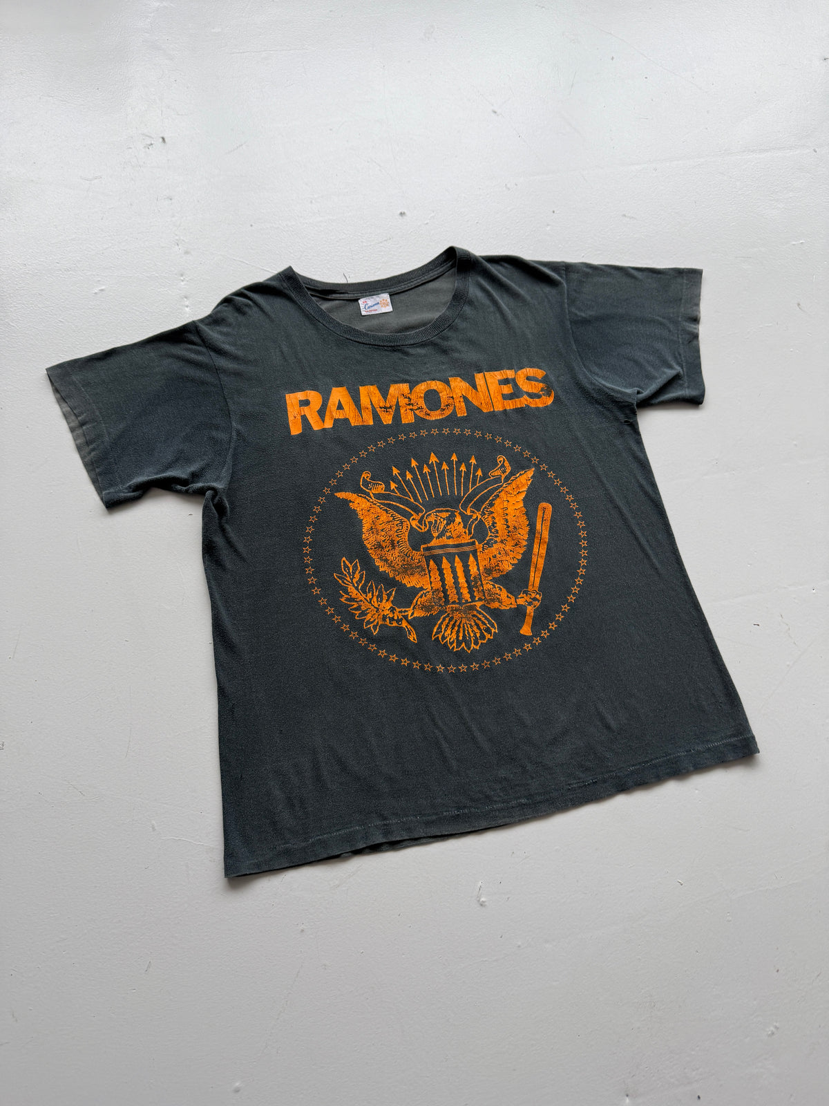 Black Ramones European Tour 80's Vintage Graphic T-Shirt - Large