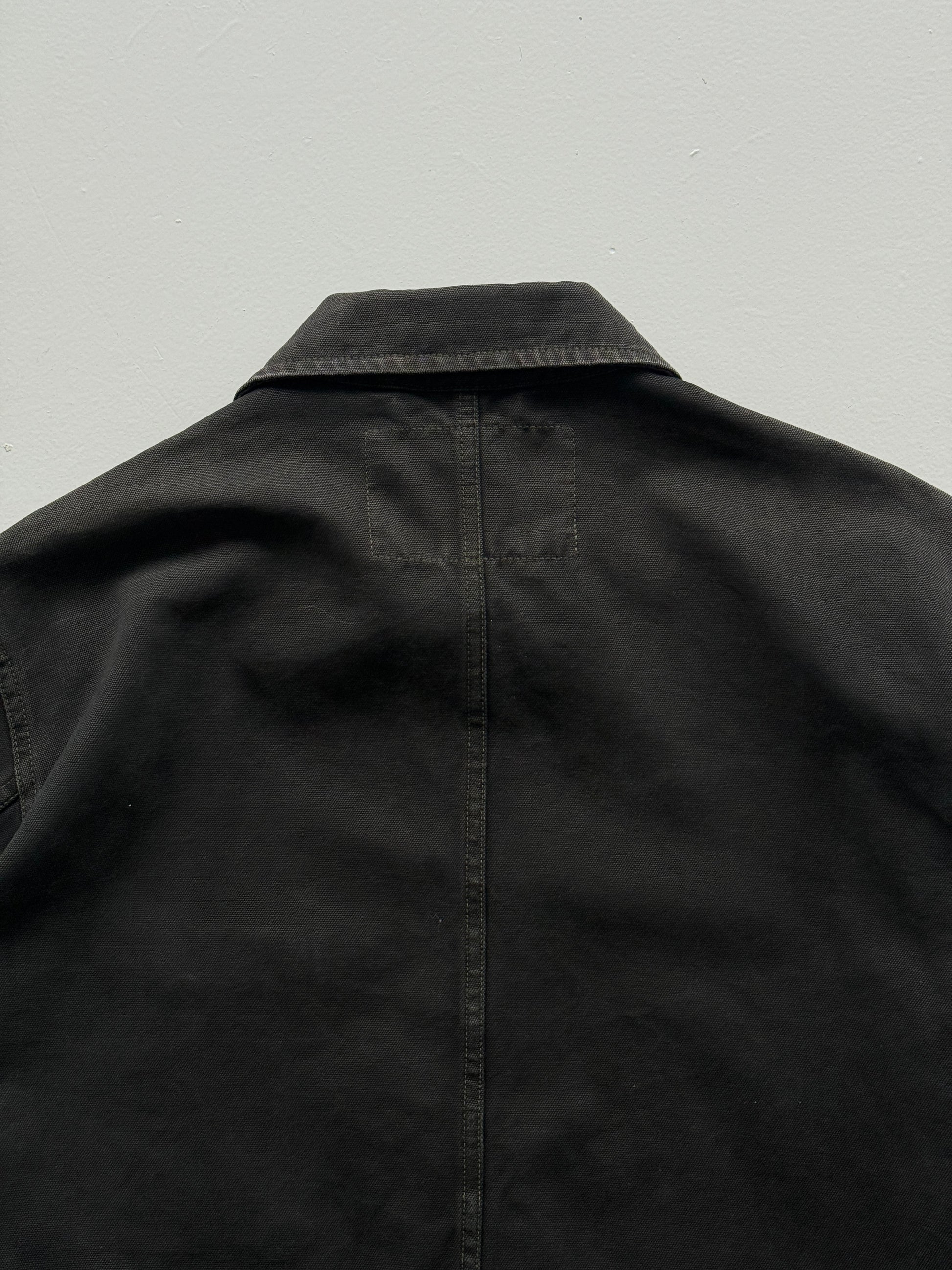 Black French Chore Jacket 90's Vintage Canvas Workwear CH217- Small