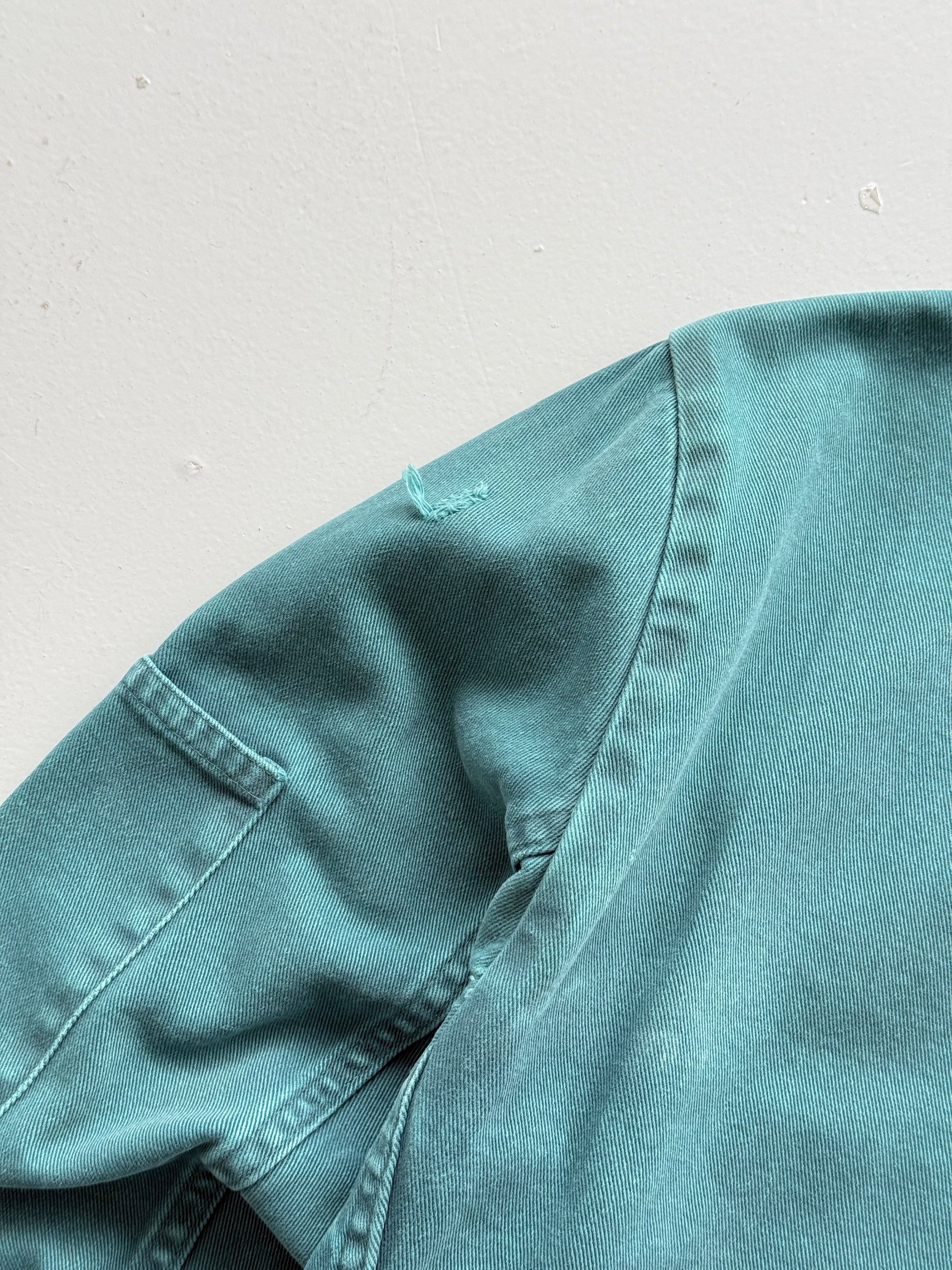 Teal French Vintage Workwear Chore Jacket 80's CH381 - Small