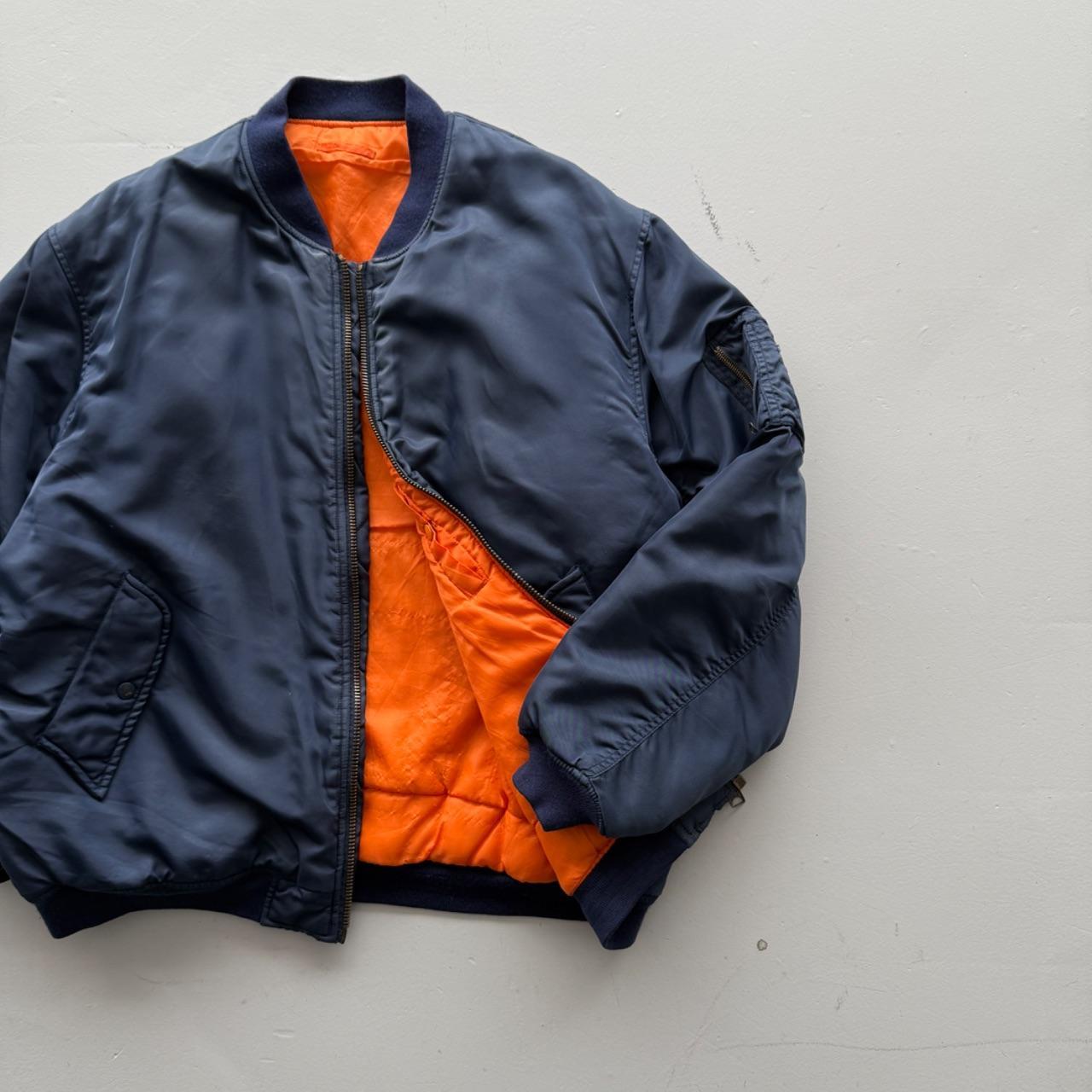 Navy Blue 80’s Vintage Bomber Jacket - XL
