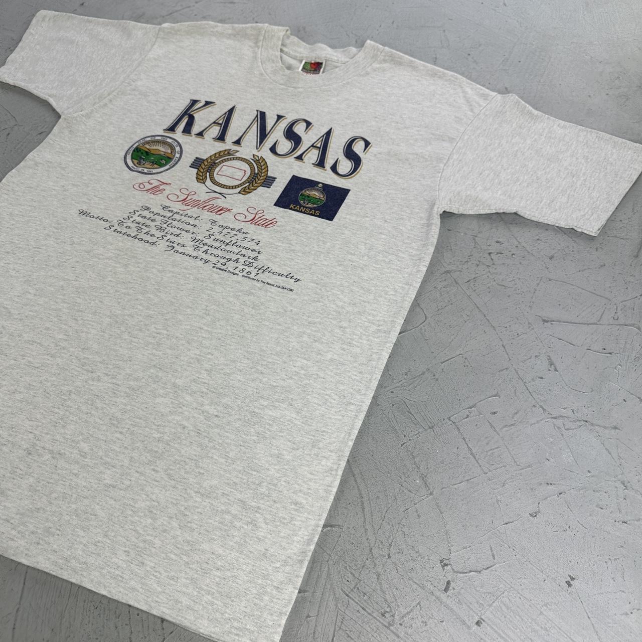 KANSAS Vintage 90s Grey Tourist T-shirt - Medium