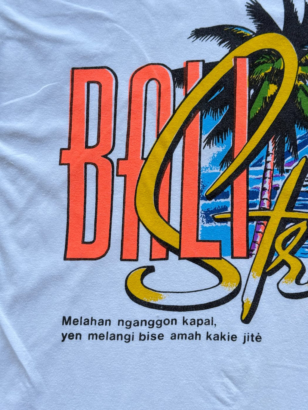 Bagus Bali Strait Tourist Graphic 90's Vintage Single Stitch T-Shirt - Medium