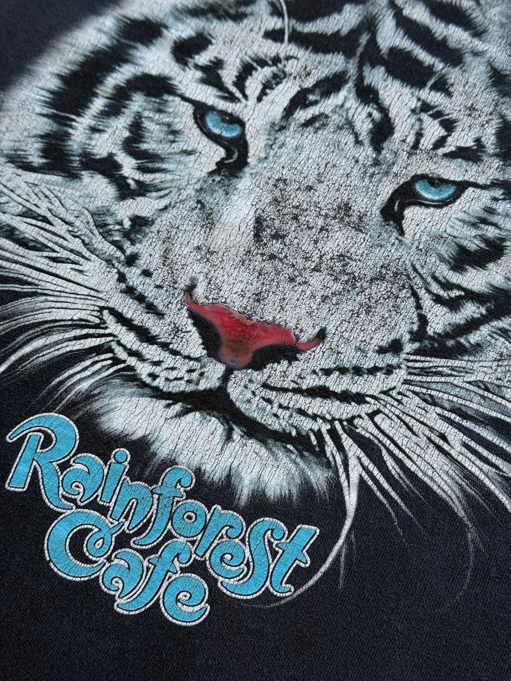 Black Faded Rainforest Cafe 00's Vintage Graphic T-Shirt - XXL