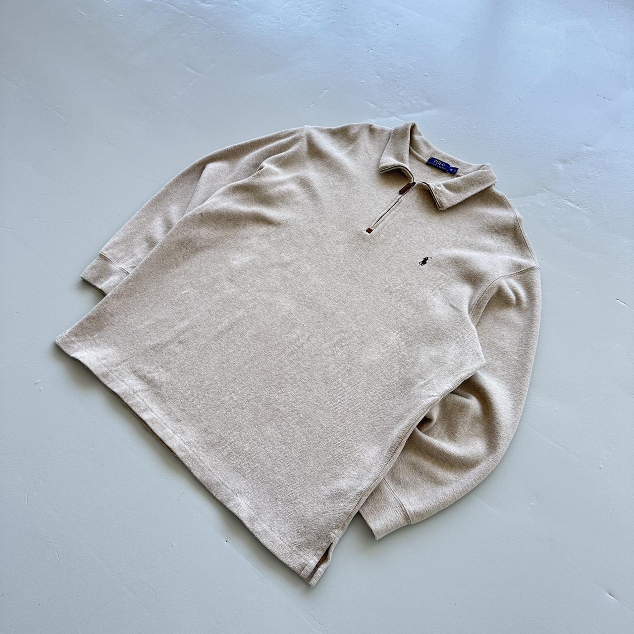 Cream Polo Ralph Lauren Quarter Zip Sweatshirt - 2XL