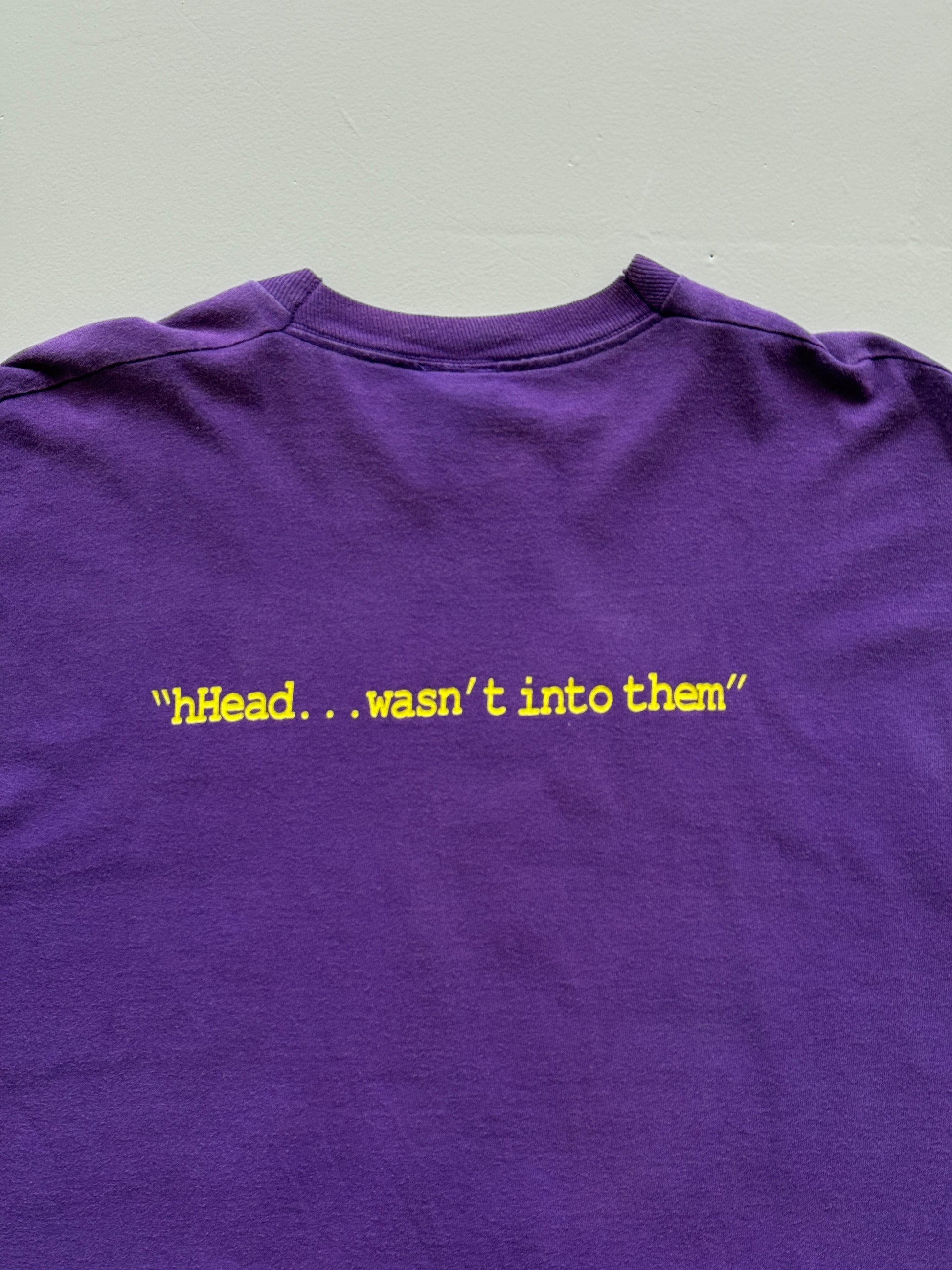 Purple hHead 90's Vintage Single Stitch Streetwear Graphic T-Shirt - XL
