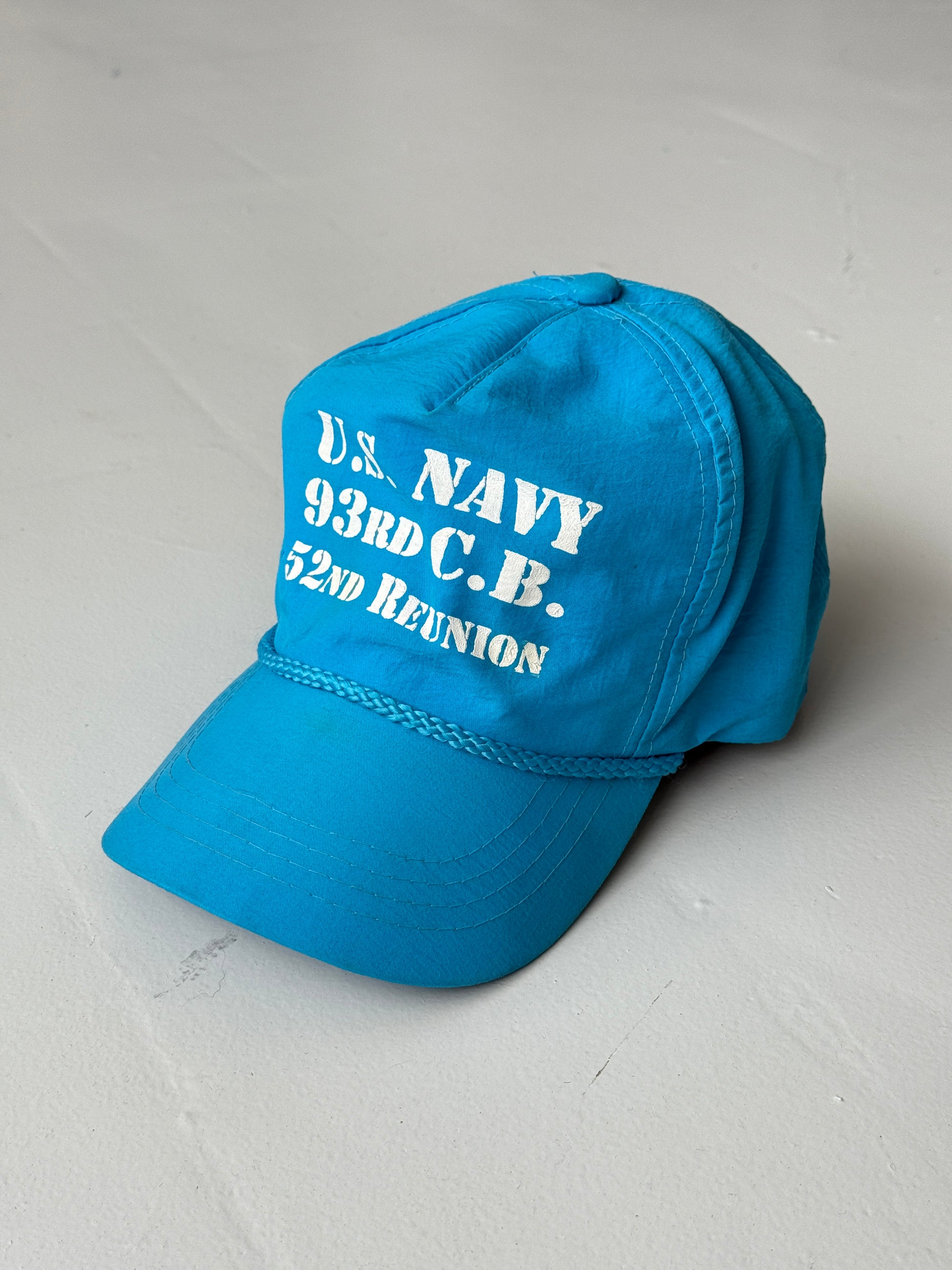 Blue US Navy Reunion Vintage Nylon SnapBack Trucker Cap