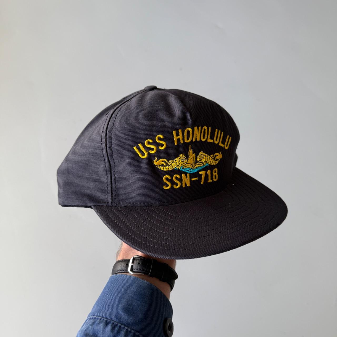 Navy USS Honolulu Vintage SnapBack Trucker Cap