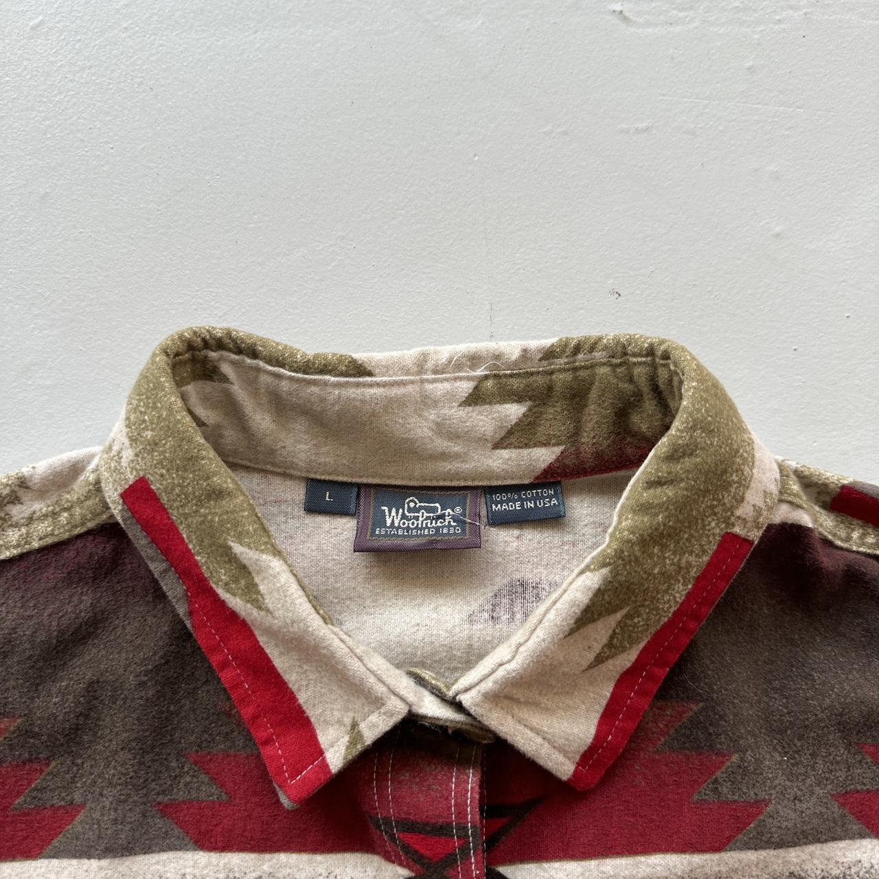 Patterned Woolwich Red / Brown Aztec Western Women’s Vintage Shirt - Large