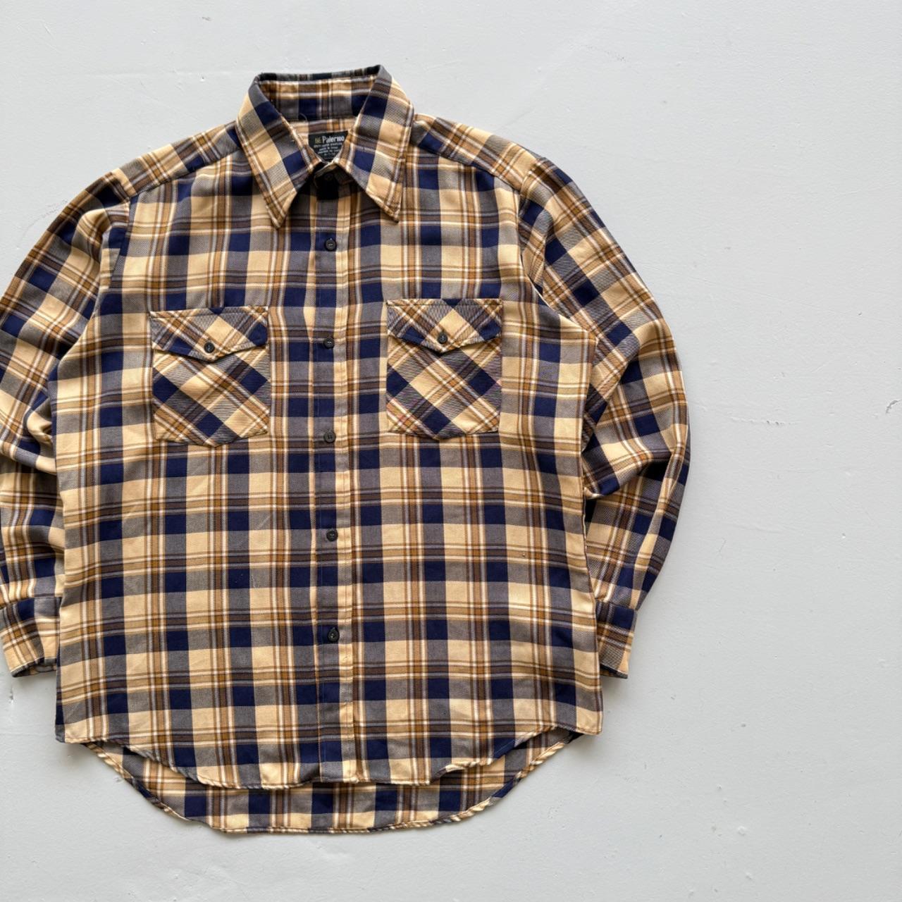 Blue Yellow Palermo 90’s Vintage Flannel Long Sleeve Shirt - Large
