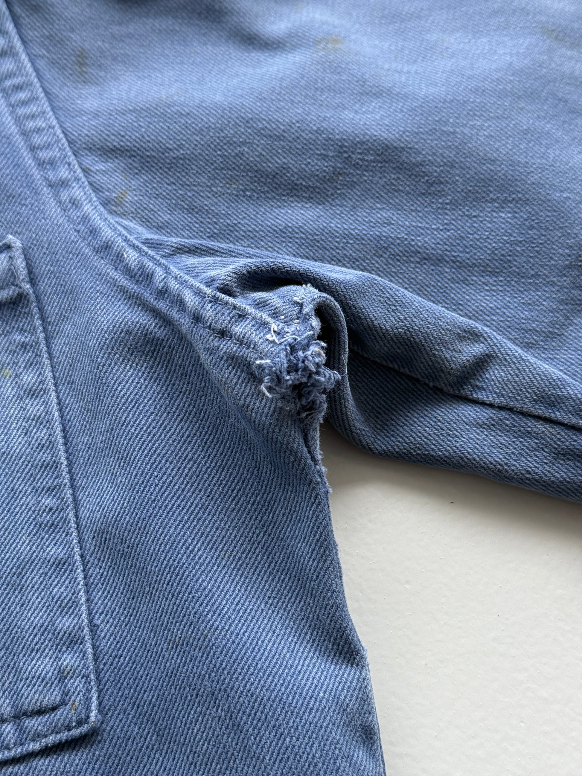 Blue French Chore Jacket 80's Vintage Workwear CH223 - Womens Small