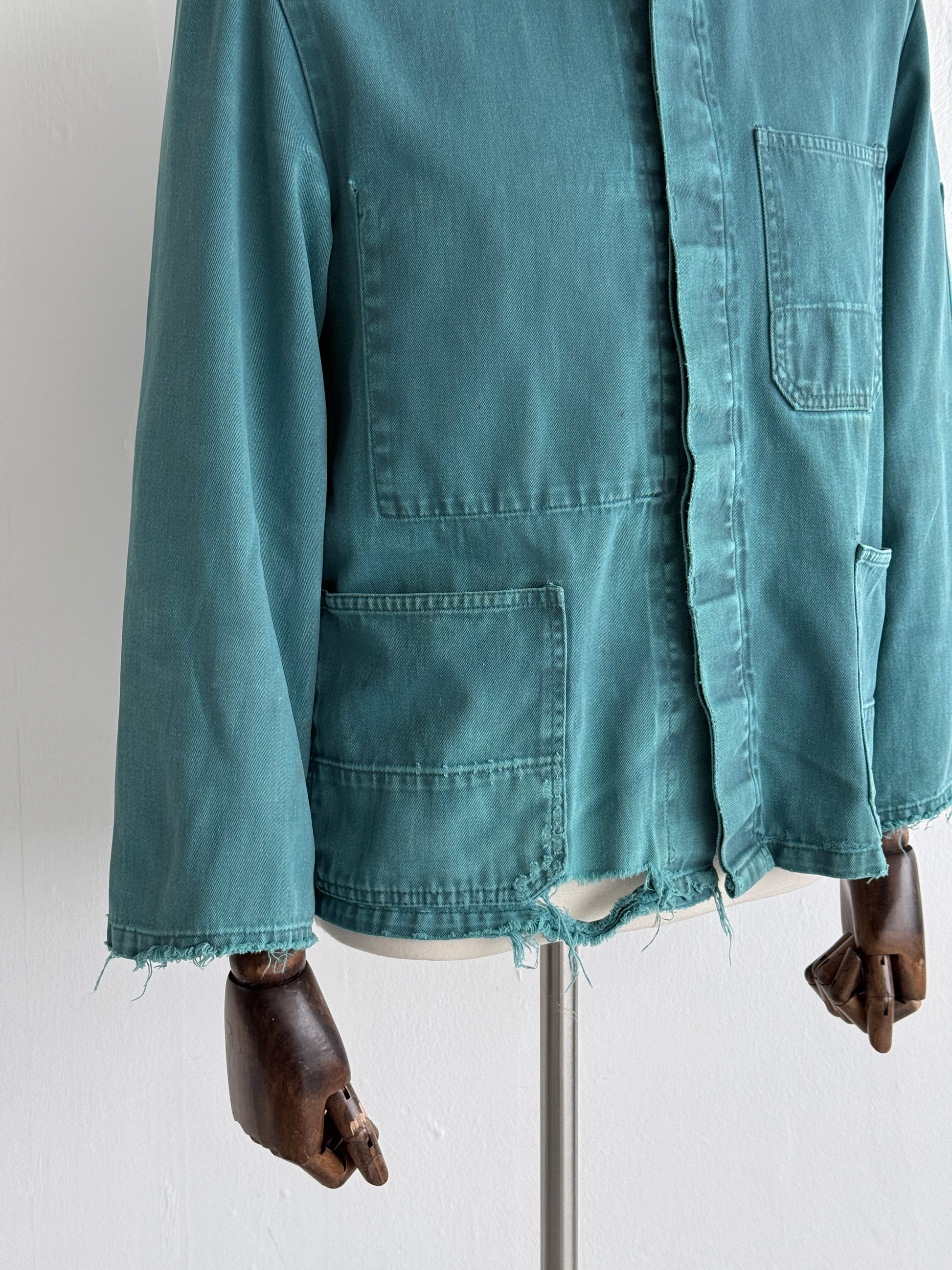 Teal French Vintage Workwear Chore Jacket 80's CH381 - Small