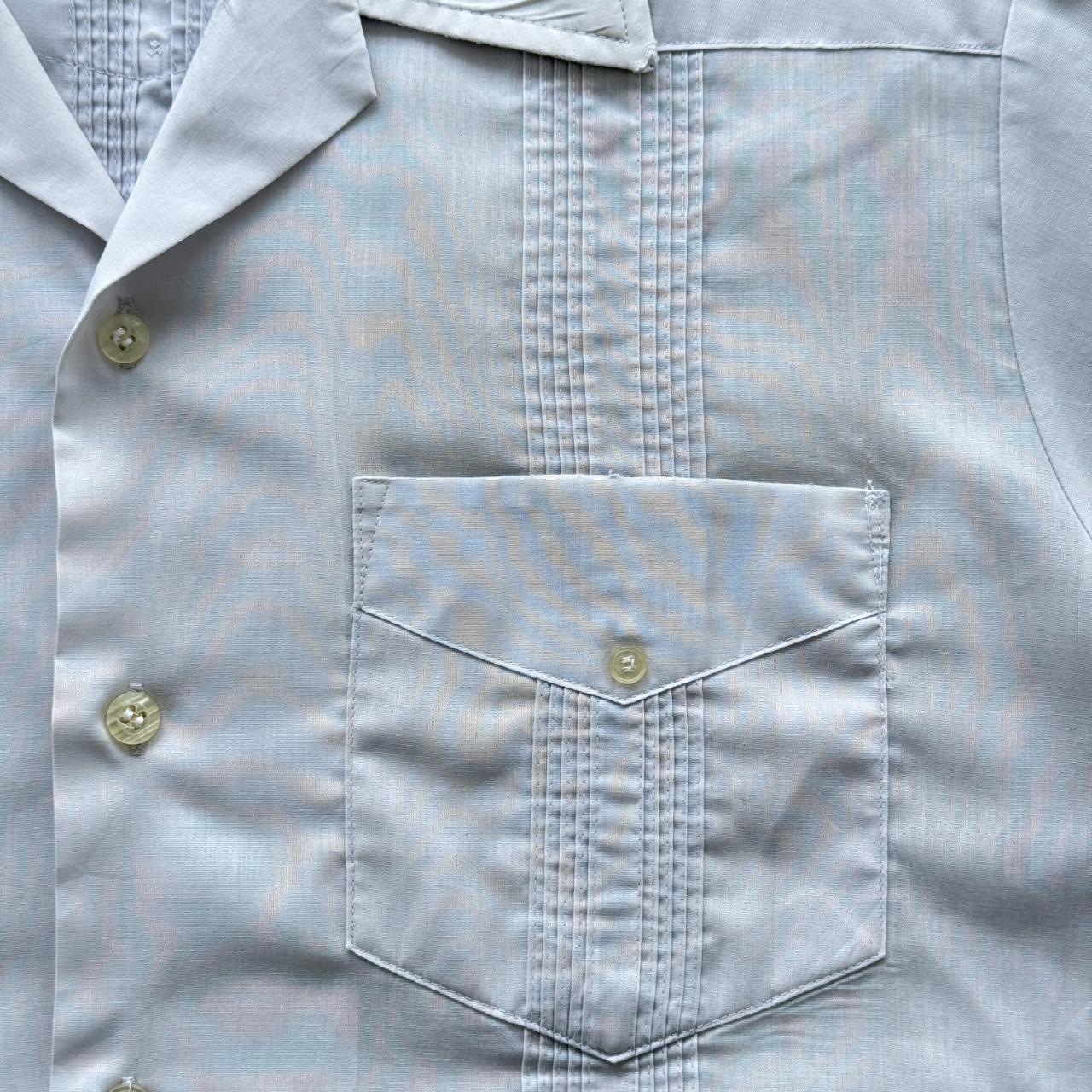 Grey Cuban Camp Collar Havanna Vintage 70's Shirt - Large