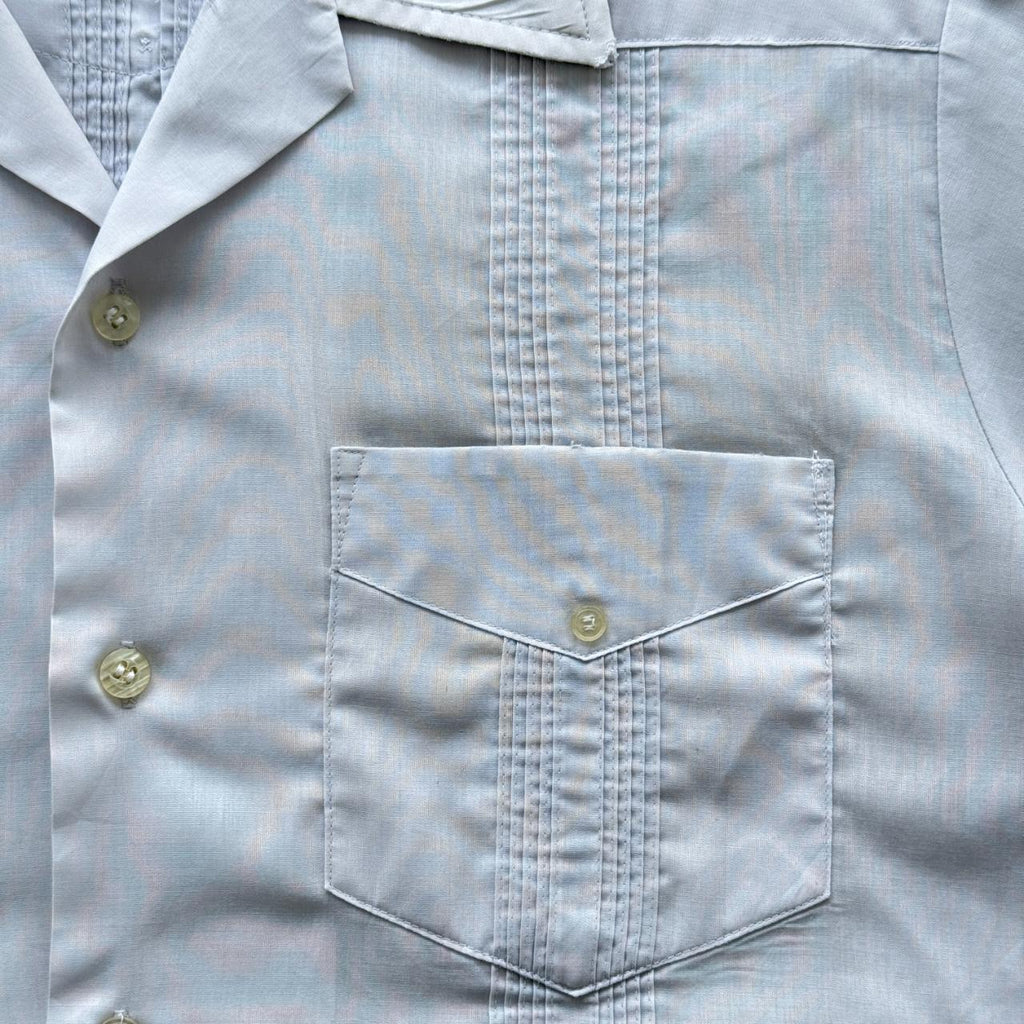 Grey Cuban Camp Collar Havanna Vintage 70's Shirt - Large