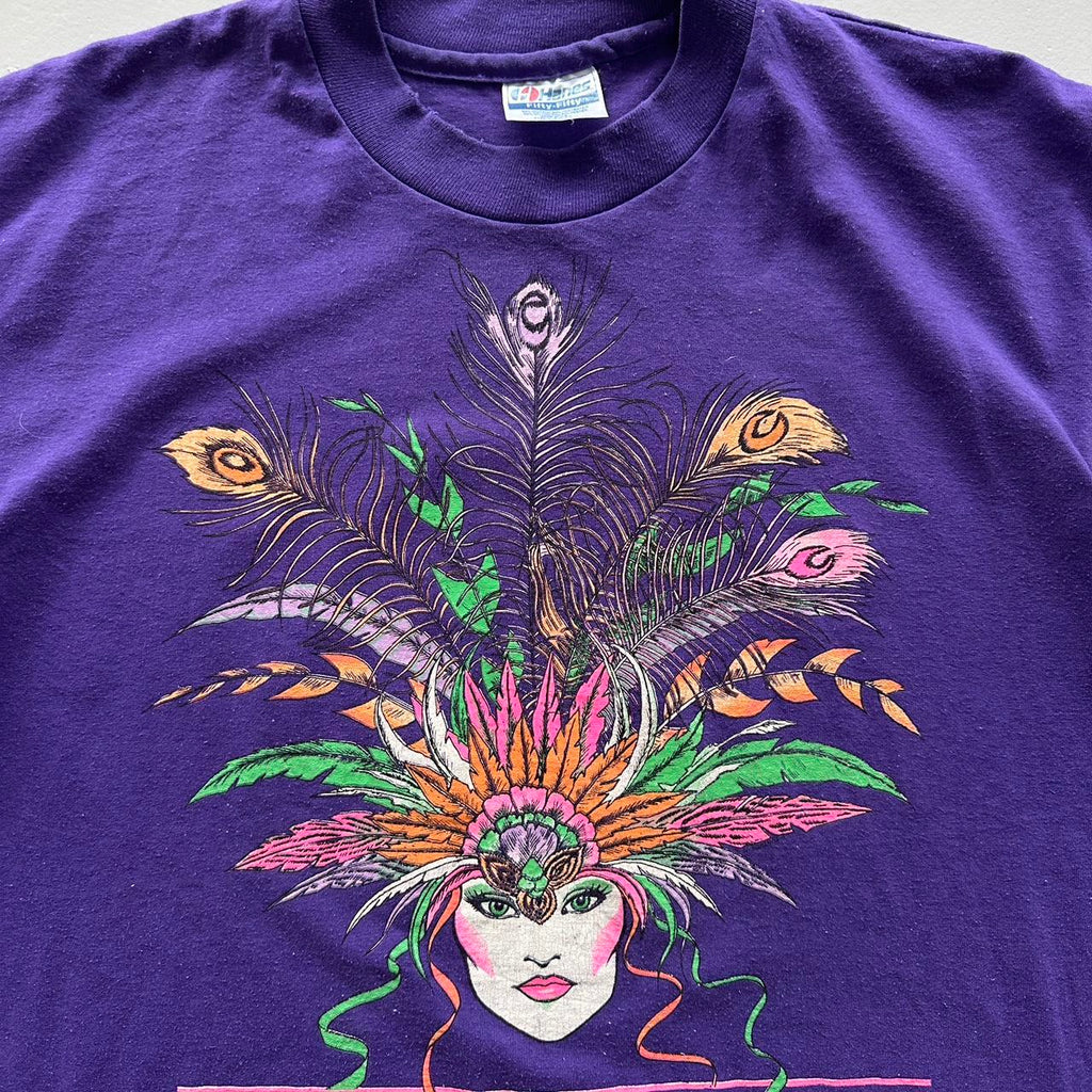 Purple Mardi Gras Vintage 90s T-shirt - Large