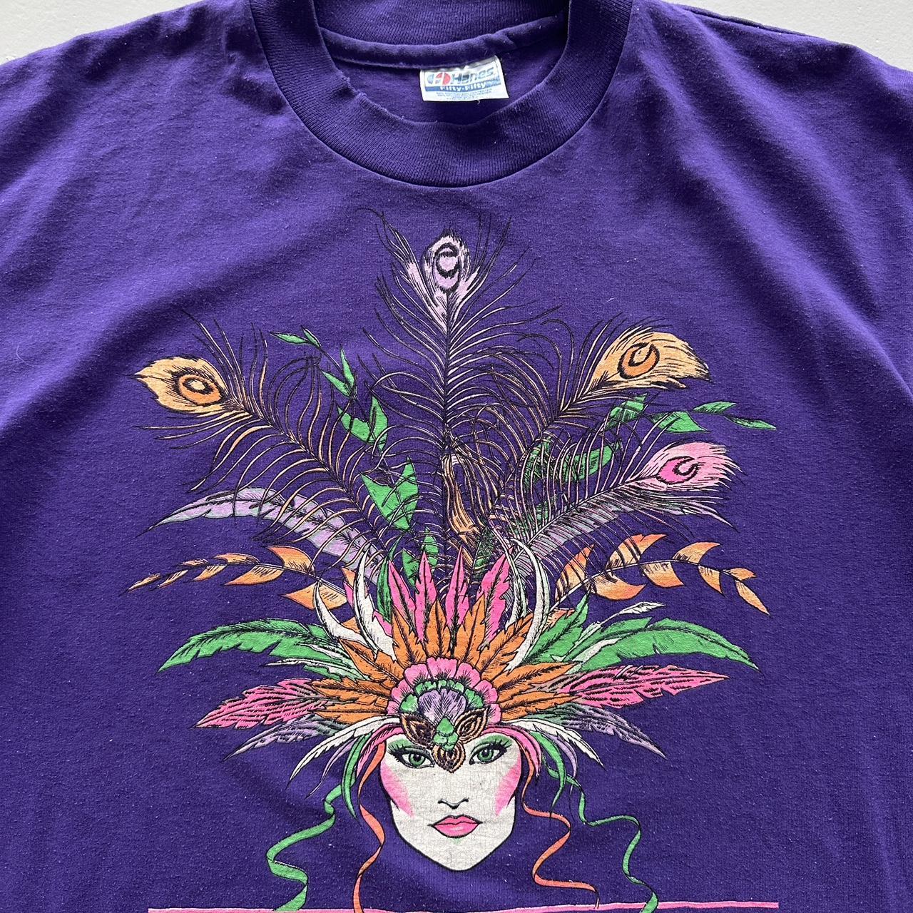 Purple Mardi Gras Vintage 90s T-shirt - Large