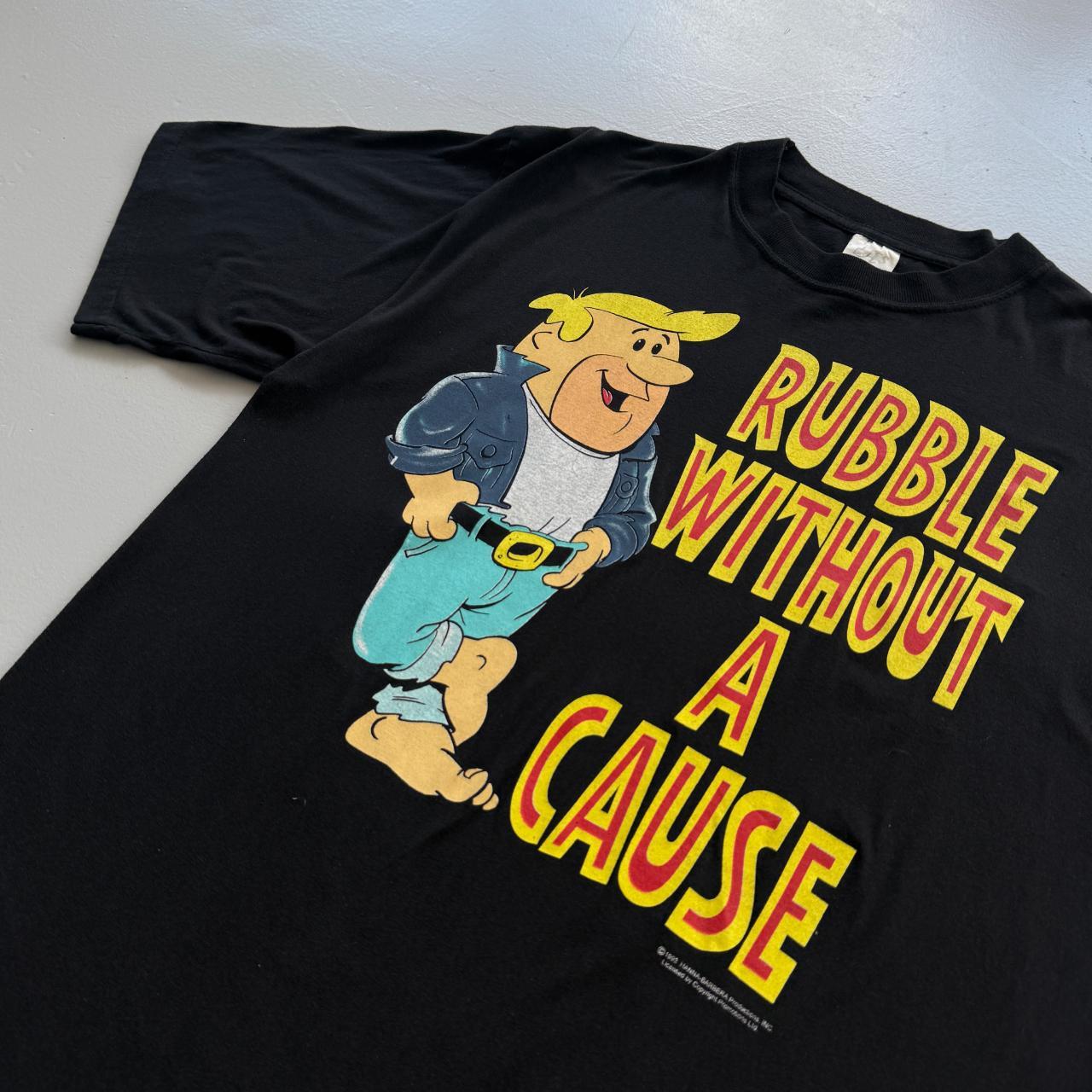 Black Fred Flintstone 90s Vintage Graphic T-Shirt - Large