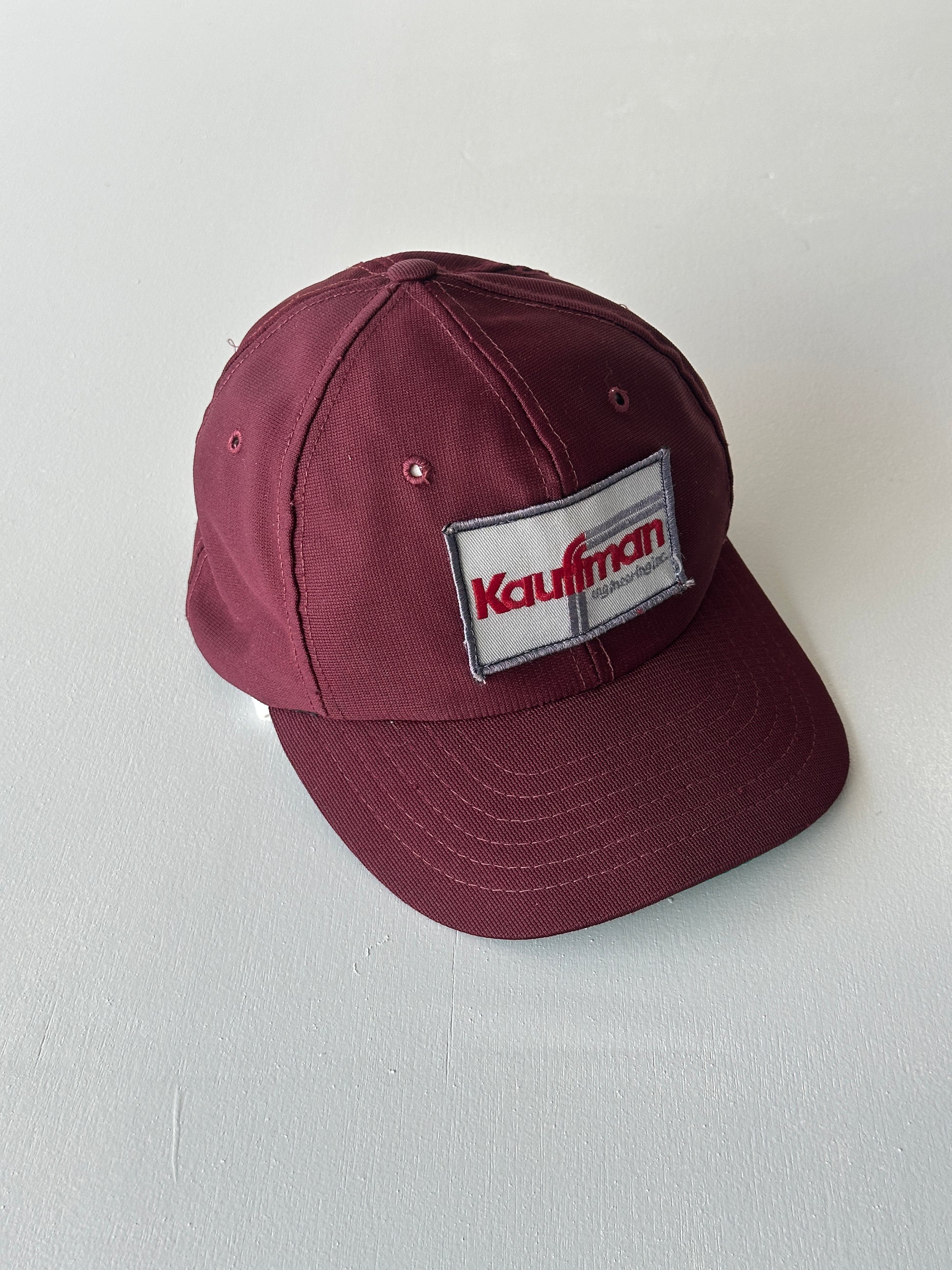 Burgundy Kauffman Engineering 90's Vintage SnapBack Trucker Cap