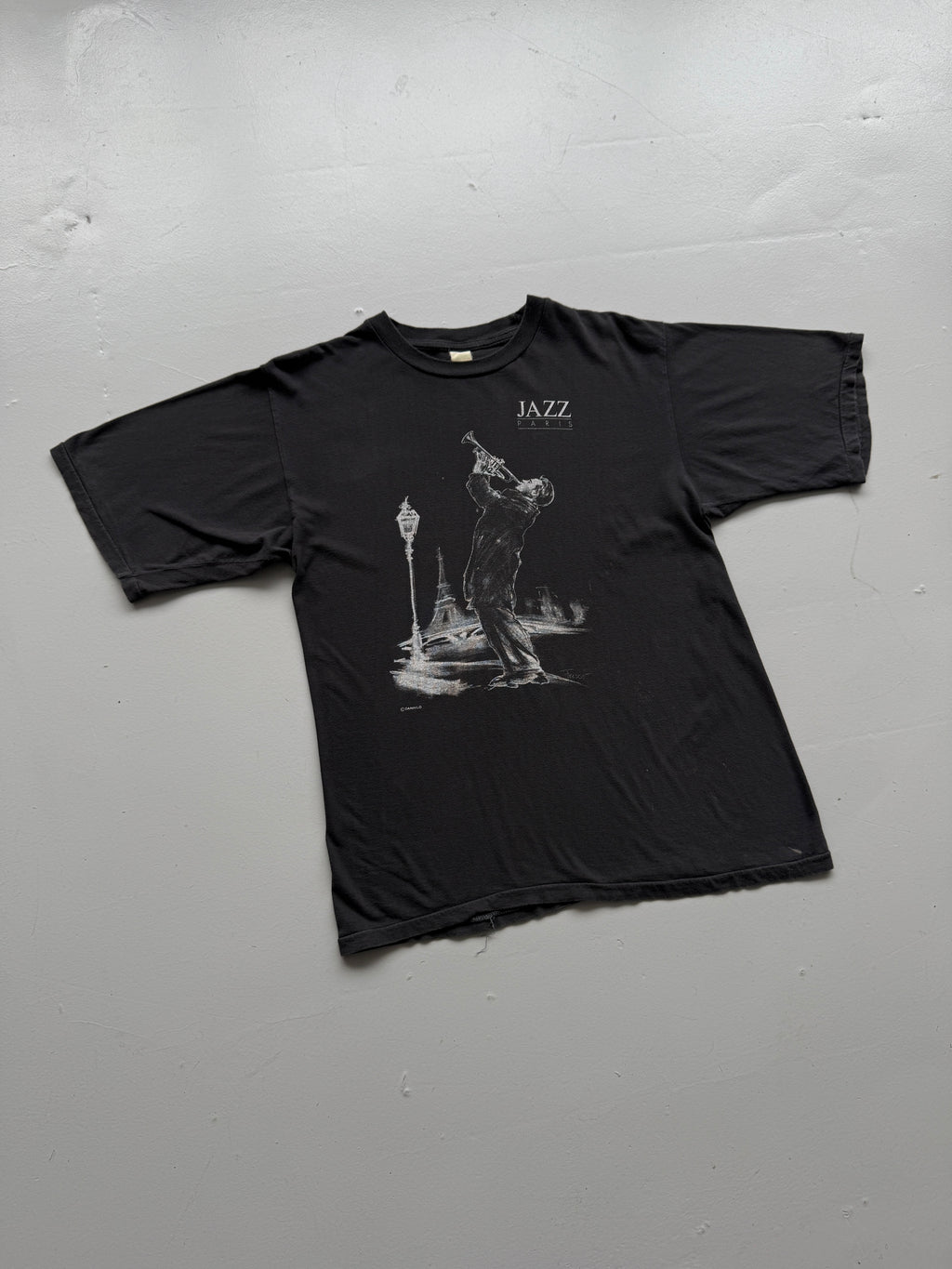 Black Jazz Paris 90's Vintage Single Stitch T-Shirt - Medium