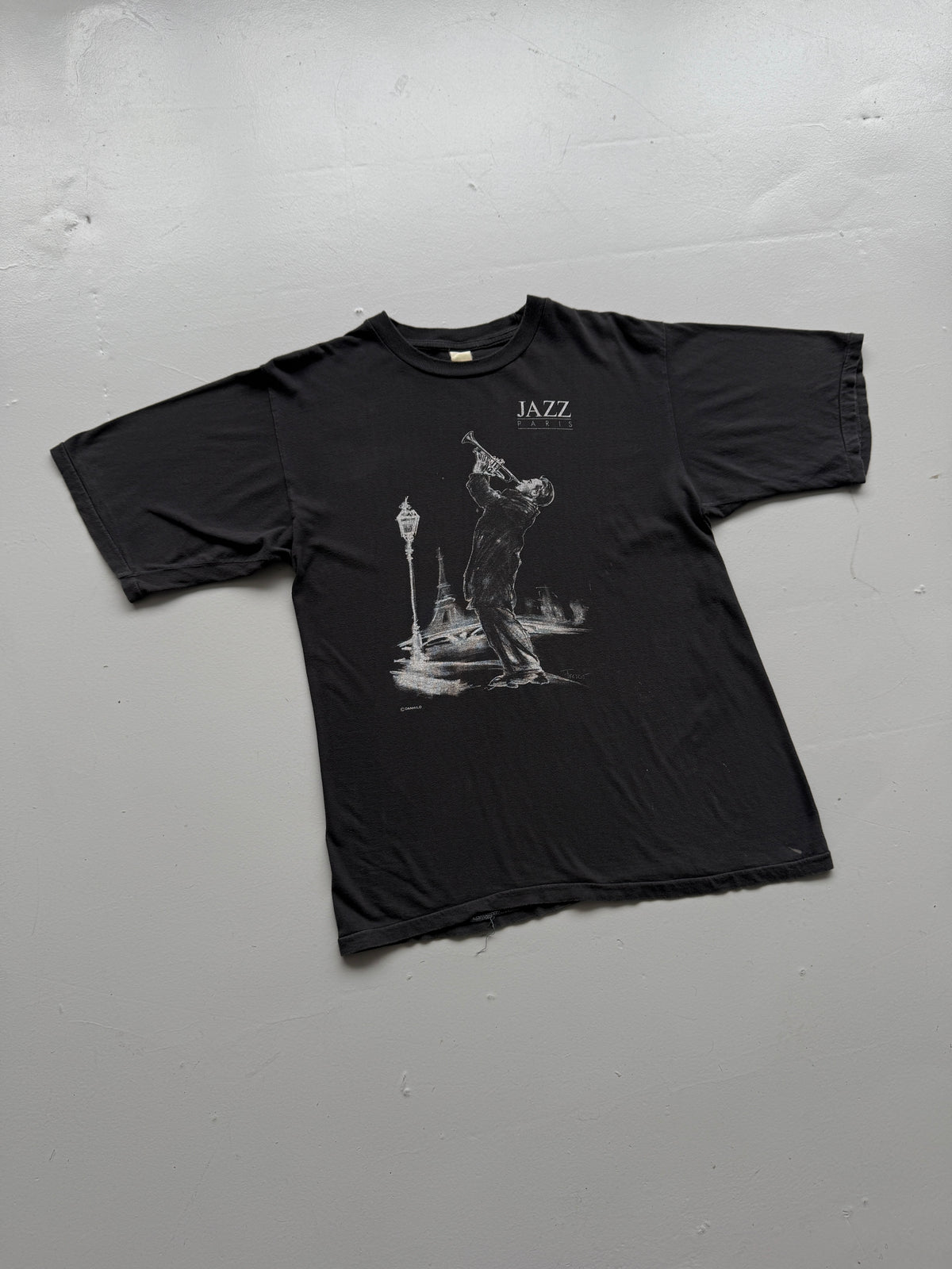 Black Jazz Paris 90's Vintage Single Stitch T-Shirt - Medium