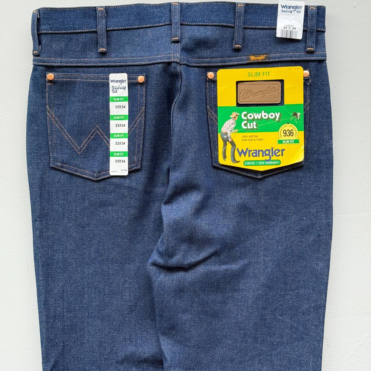 Wrangler Cowboy Cut Vintage Indigo Denim Western Ranch Jeans - 33” x 34”