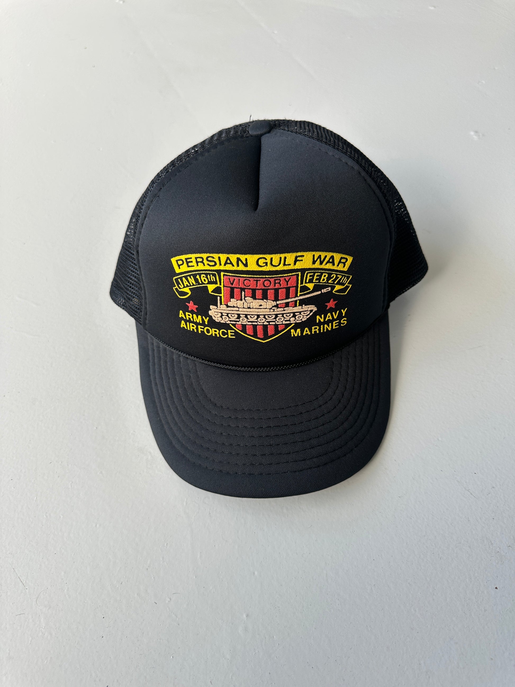SnapBack Trucker Cap Foam and Mesh Persian Gulf War Victory Vintage Americana