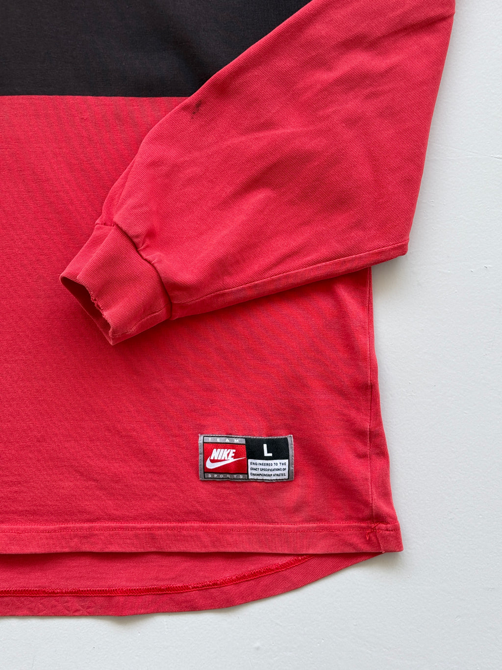 Red Stade Toulousain 90's Vintage Nike Long Sleeve Rugby Jersey Polo- Large