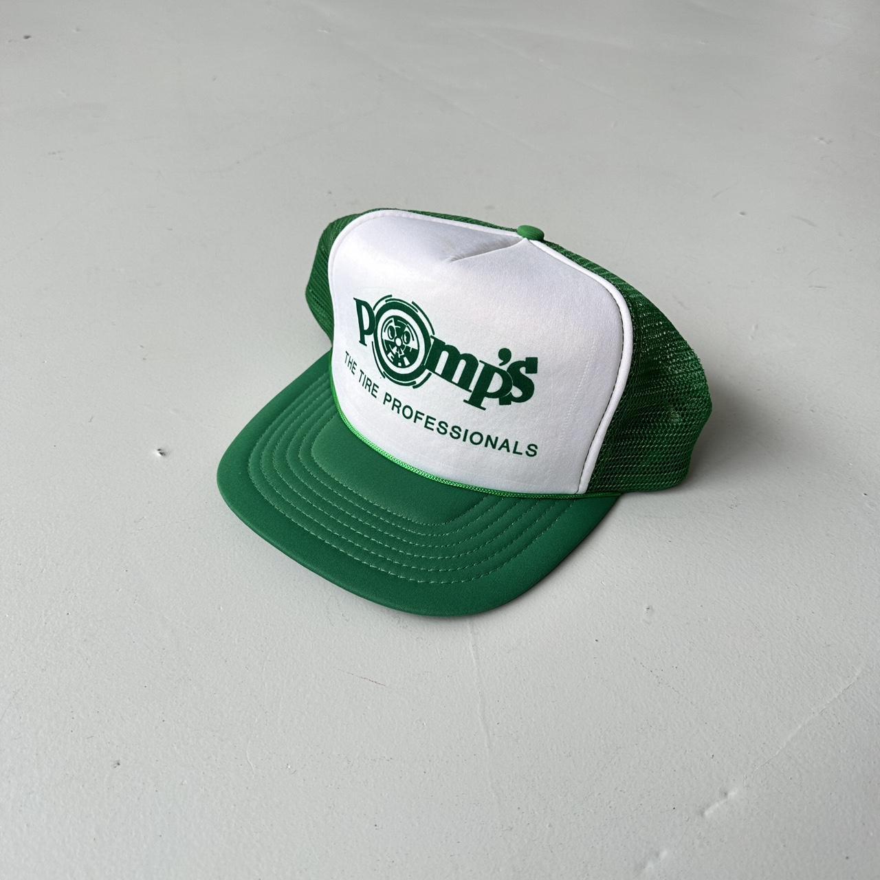 Green / White Pomp’s Mesh and Foam Trucker SnapBack Cap