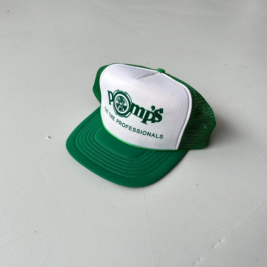 Green / White Pomp’s Mesh and Foam Trucker SnapBack Cap