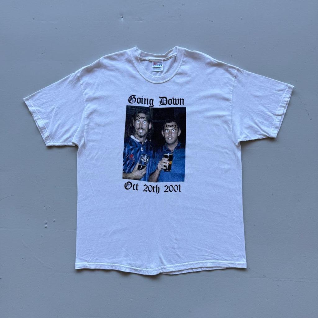 White Newcastle Stag 00s Vintage Graphic T-Shirt - Large