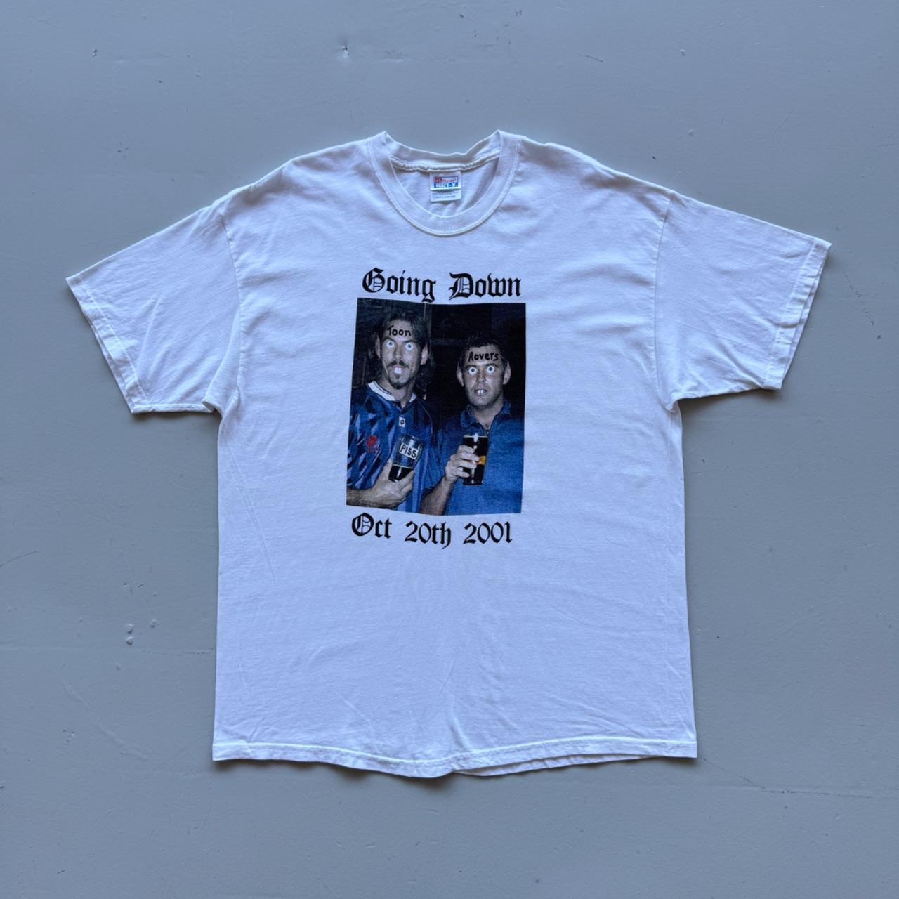 White Newcastle Stag 00s Vintage Graphic T-Shirt - Large