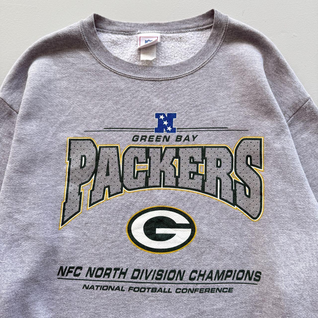 Grey Green Bay Packers 00's Graphic Vintage Sweatshirt - Large