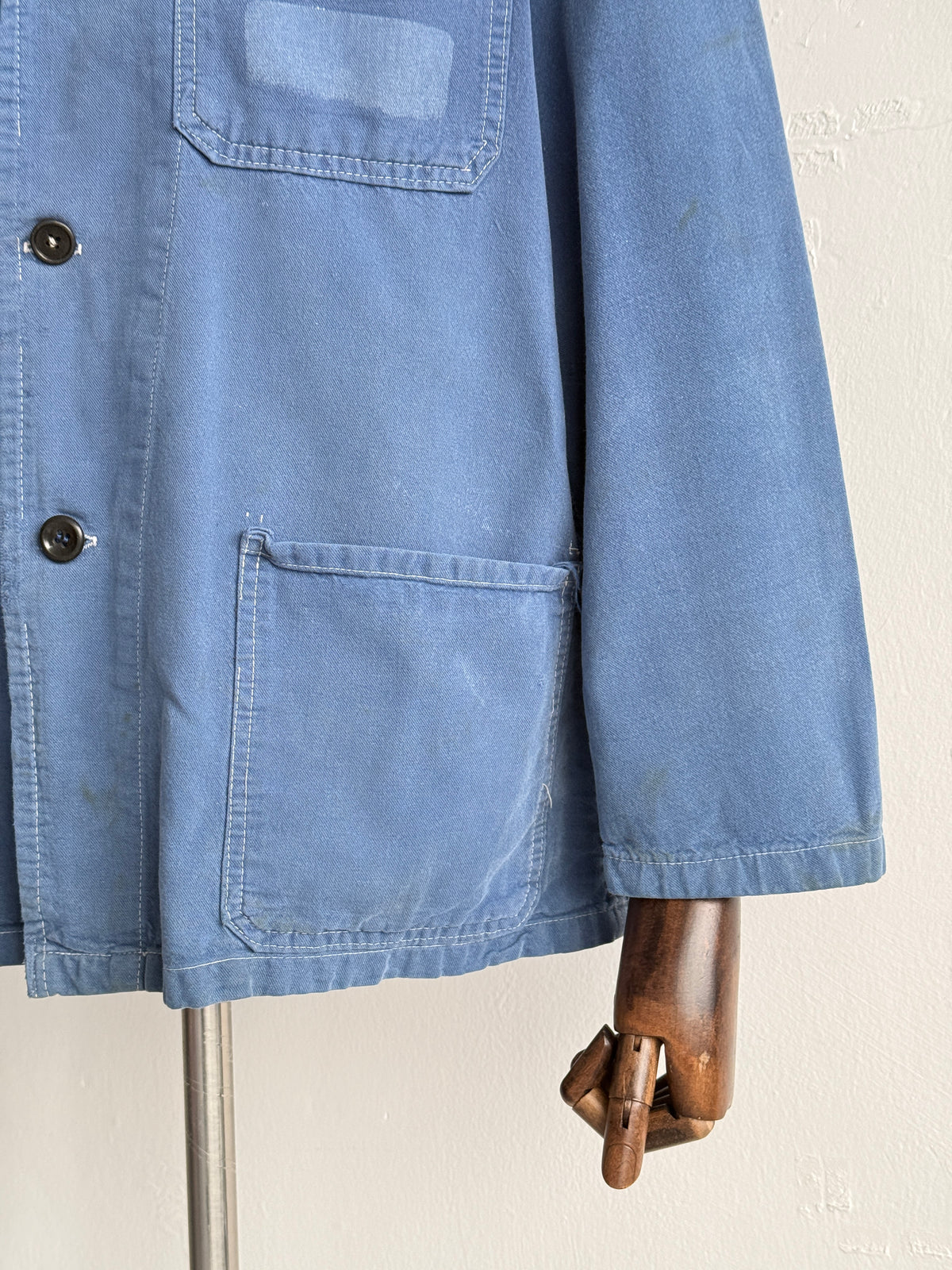 Blue French 1960s Vintage Workwear Chore Jacket CH548 - Small