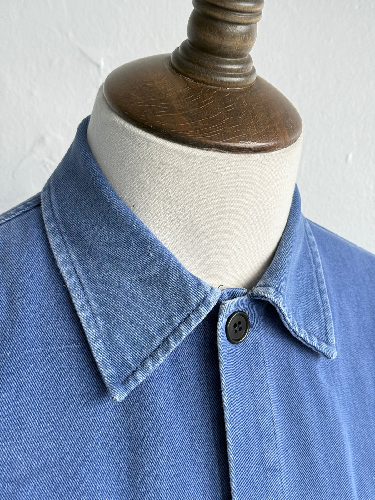 Blue French 1960s Vintage Cropped Workwear Chore Jacket CH491 - XS/S