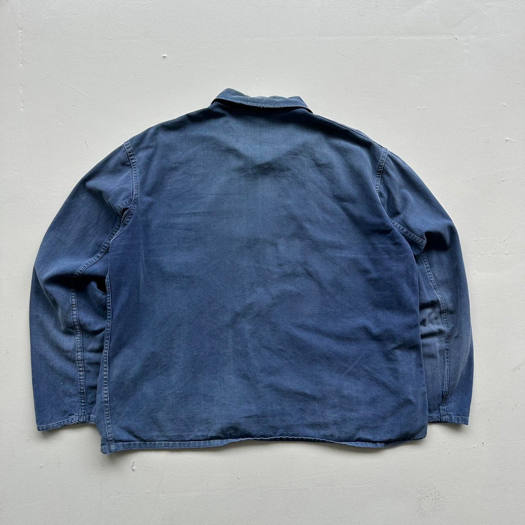 Faded Blue French Workwear 70’s Vintage Chore Jacket CH005 - XL Boxy